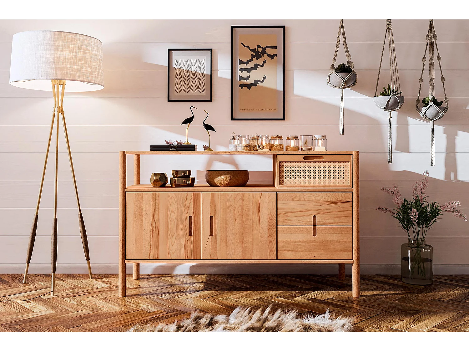 POLA - Kommode 100% aus massivem Holz aus Kernbuche, naturgeölt