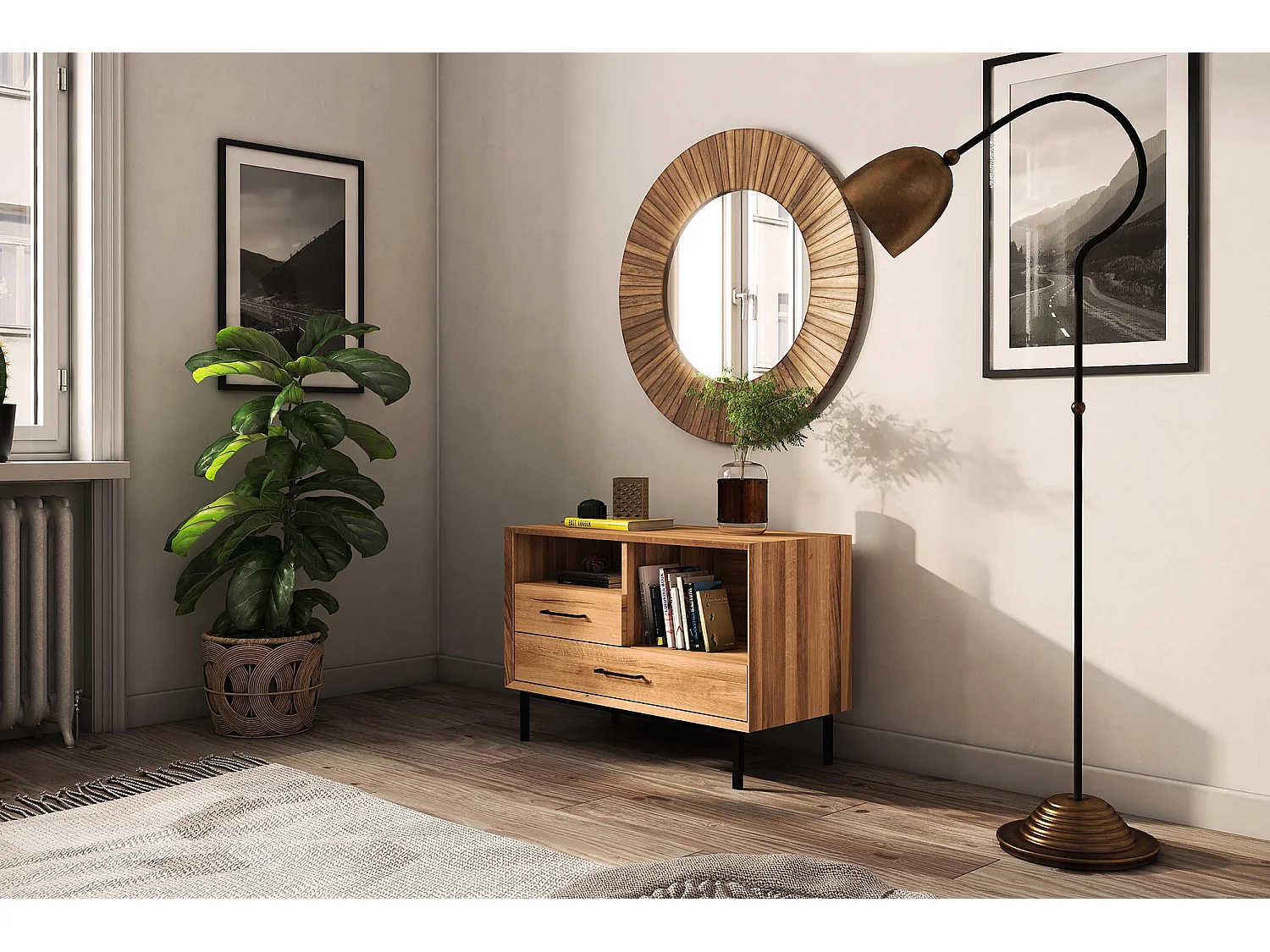 ABIES - Kommode 100% aus massivem Holz aus Wildeiche, naturgeölt