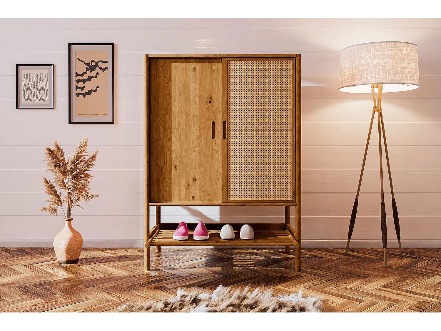 POLA - Kommode 100% aus massivem Holz aus Wildeiche, naturgeölt