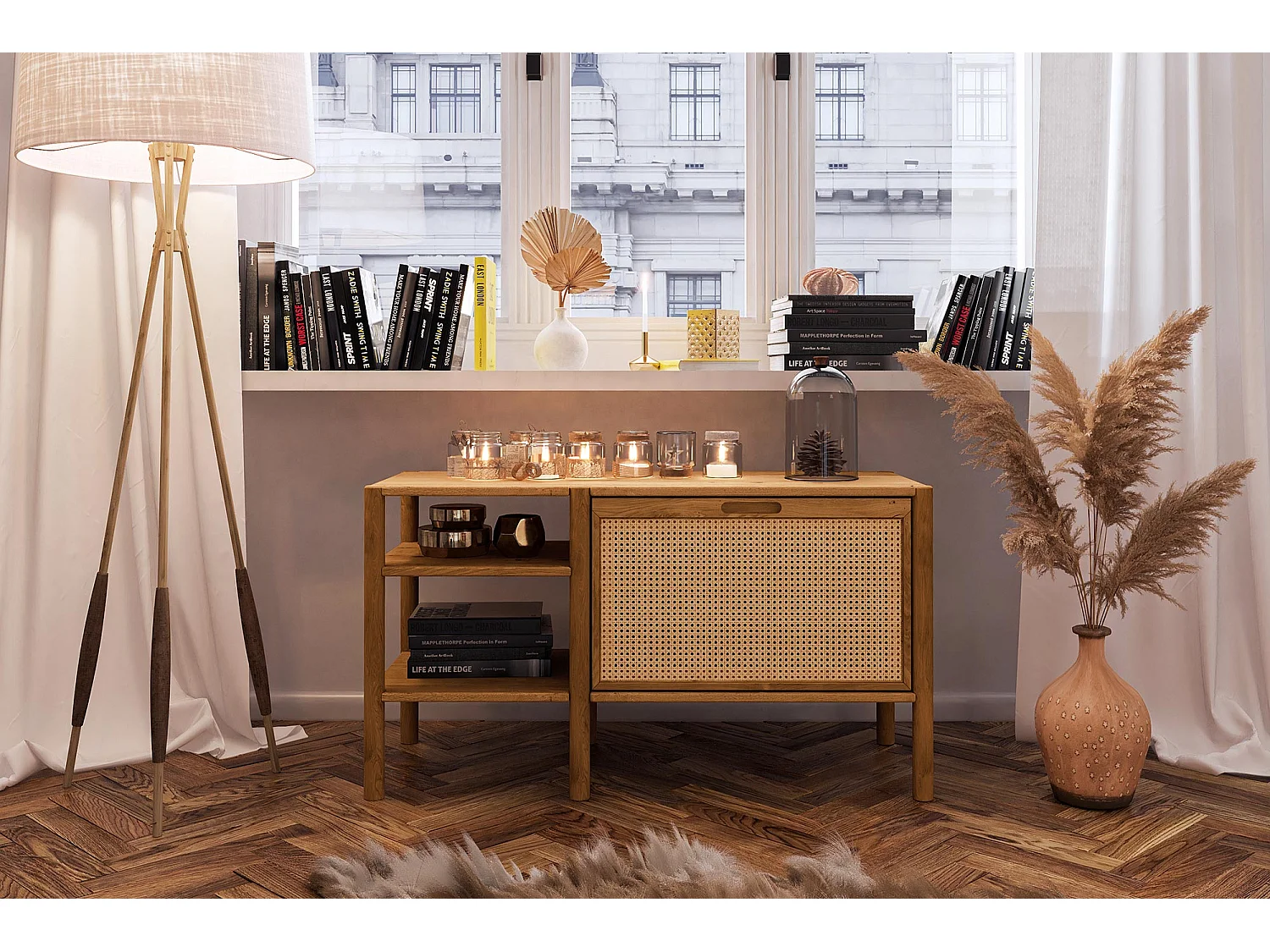 POLA - Regall aus massivem Holz aus Wiledeiche, naturgeölt