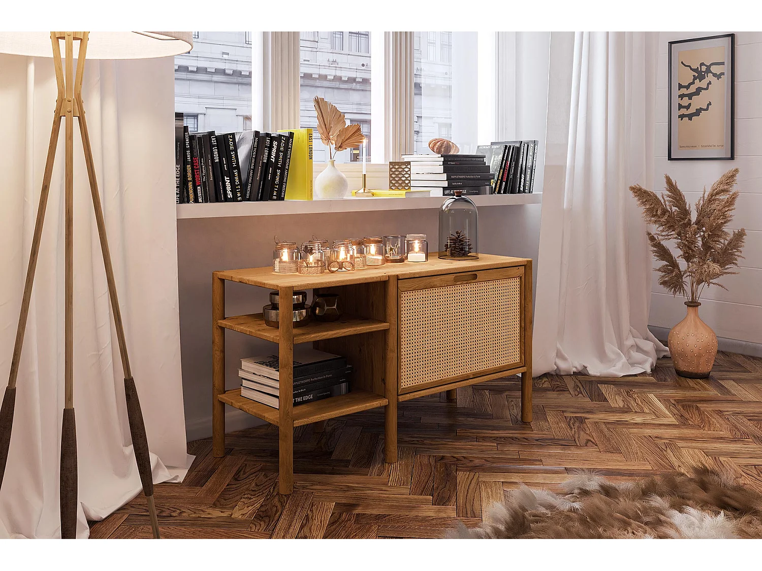 POLA - Regall aus massivem Holz aus Wiledeiche, naturgeölt