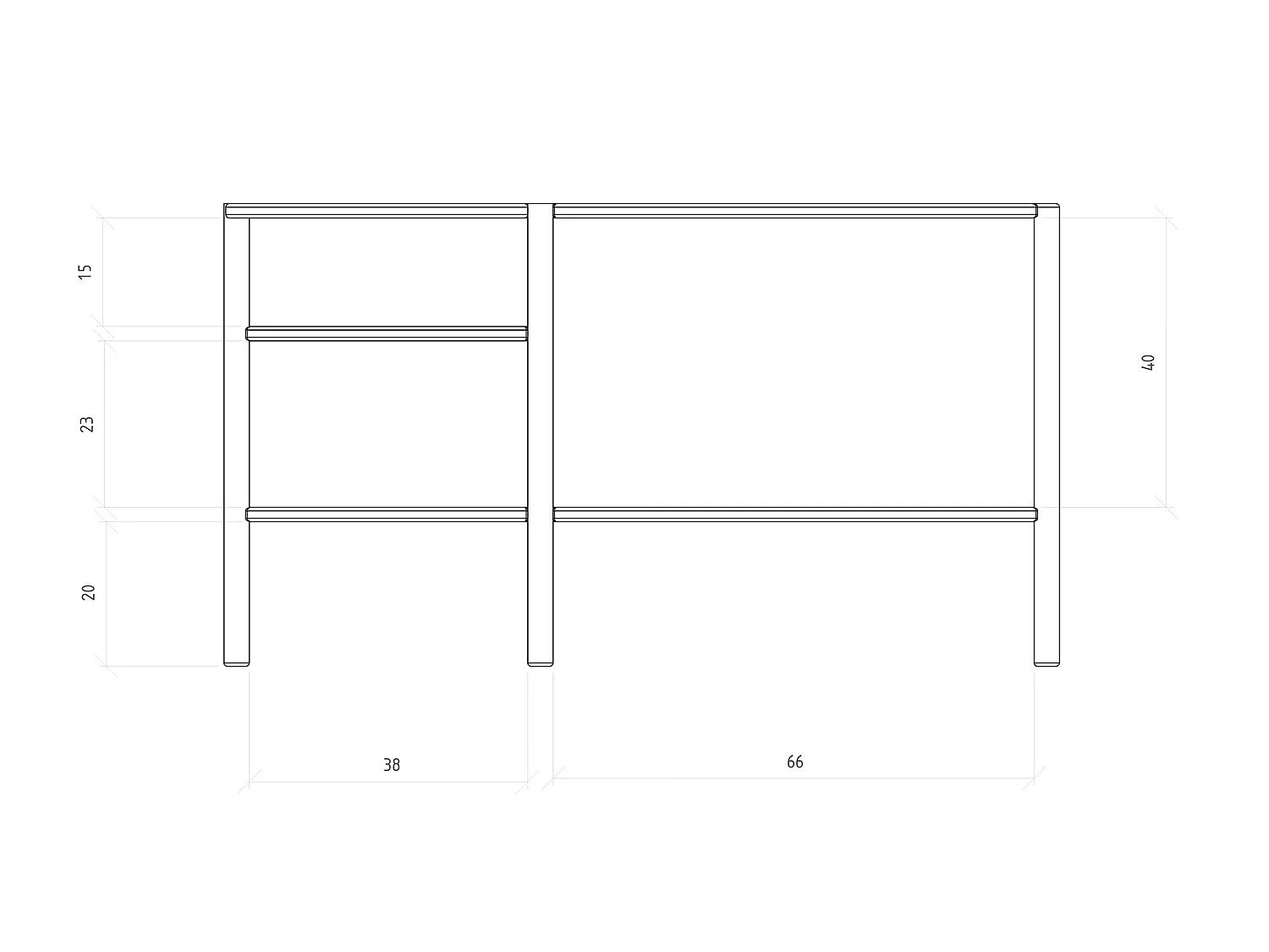 POLA - Regall aus massivem Holz aus Wiledeiche, naturgeölt