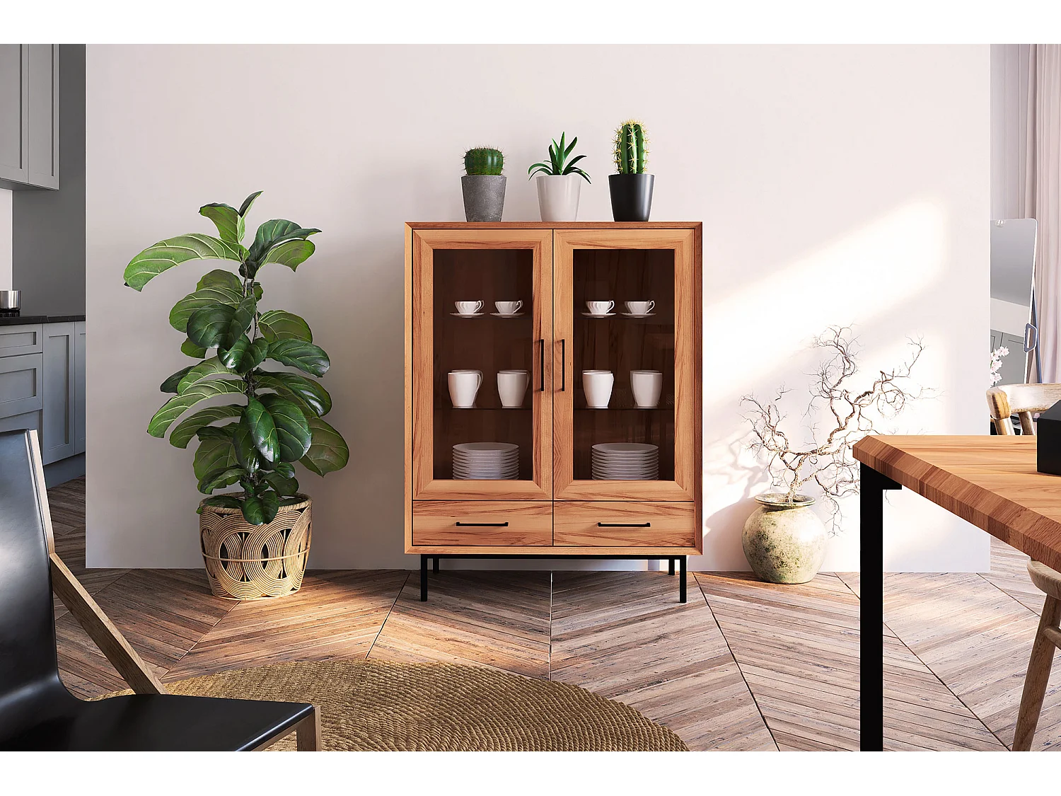 ABIES - Kommode 100% aus massivem Holz aus Kernbuche, naturgeölt