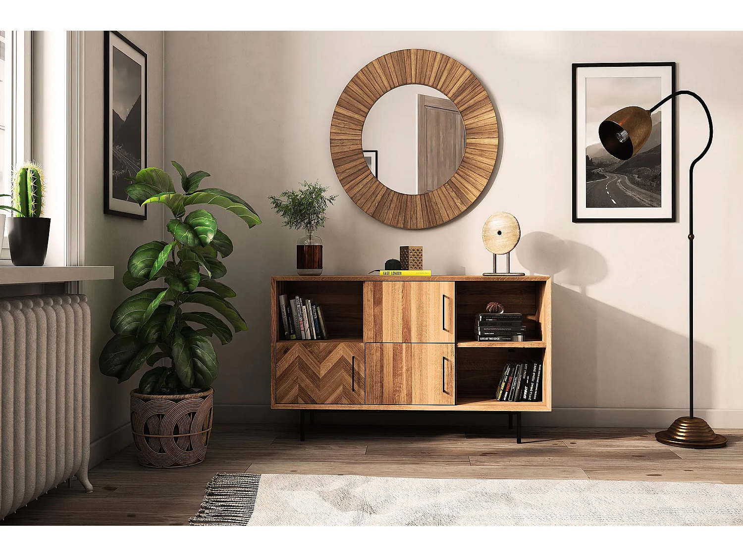 ABIES - Kommode 100% aus massivem Holz aus Wildeiche, naturgeölt