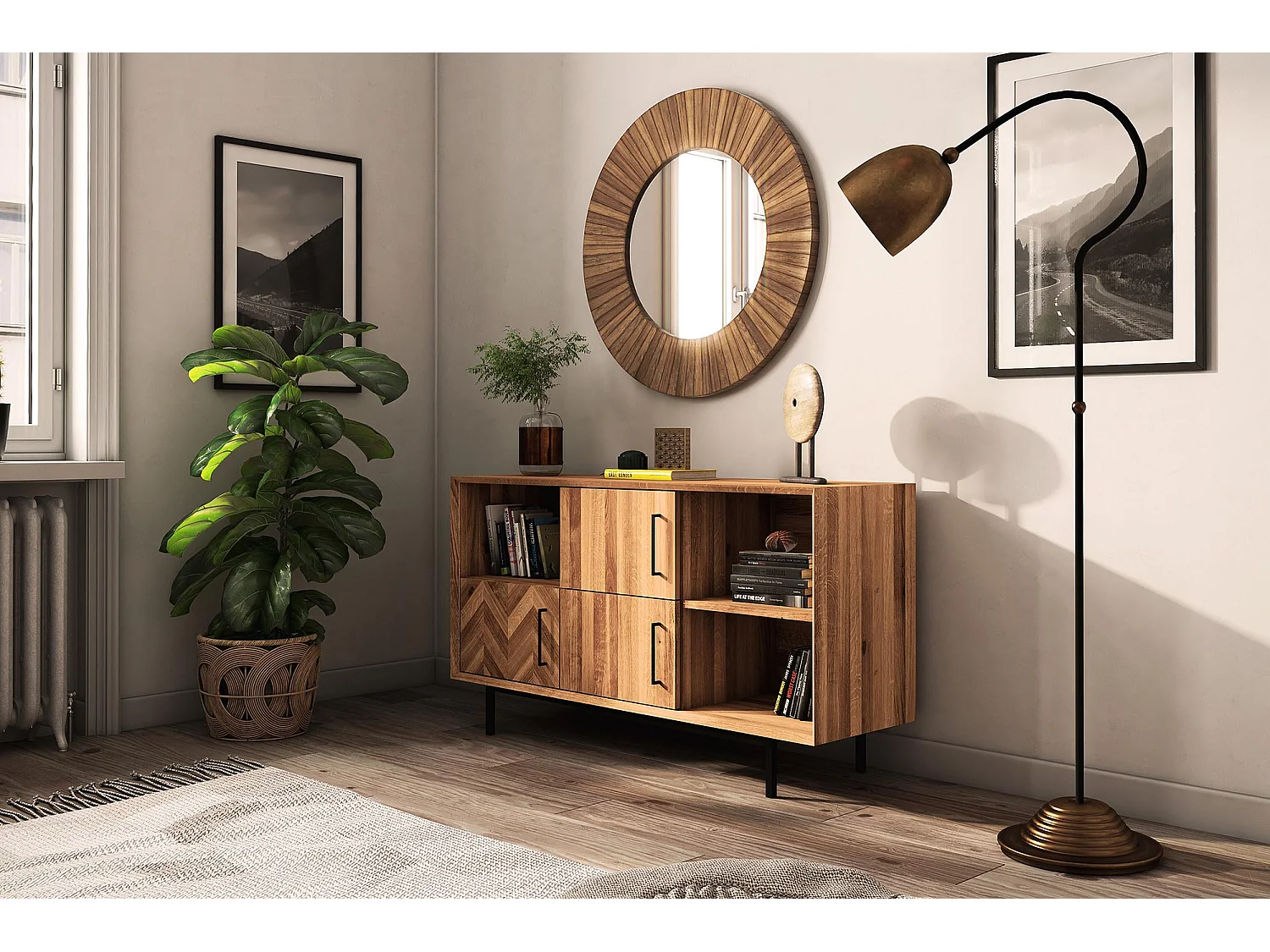 ABIES - Kommode 100% aus massivem Holz aus Wildeiche, naturgeölt