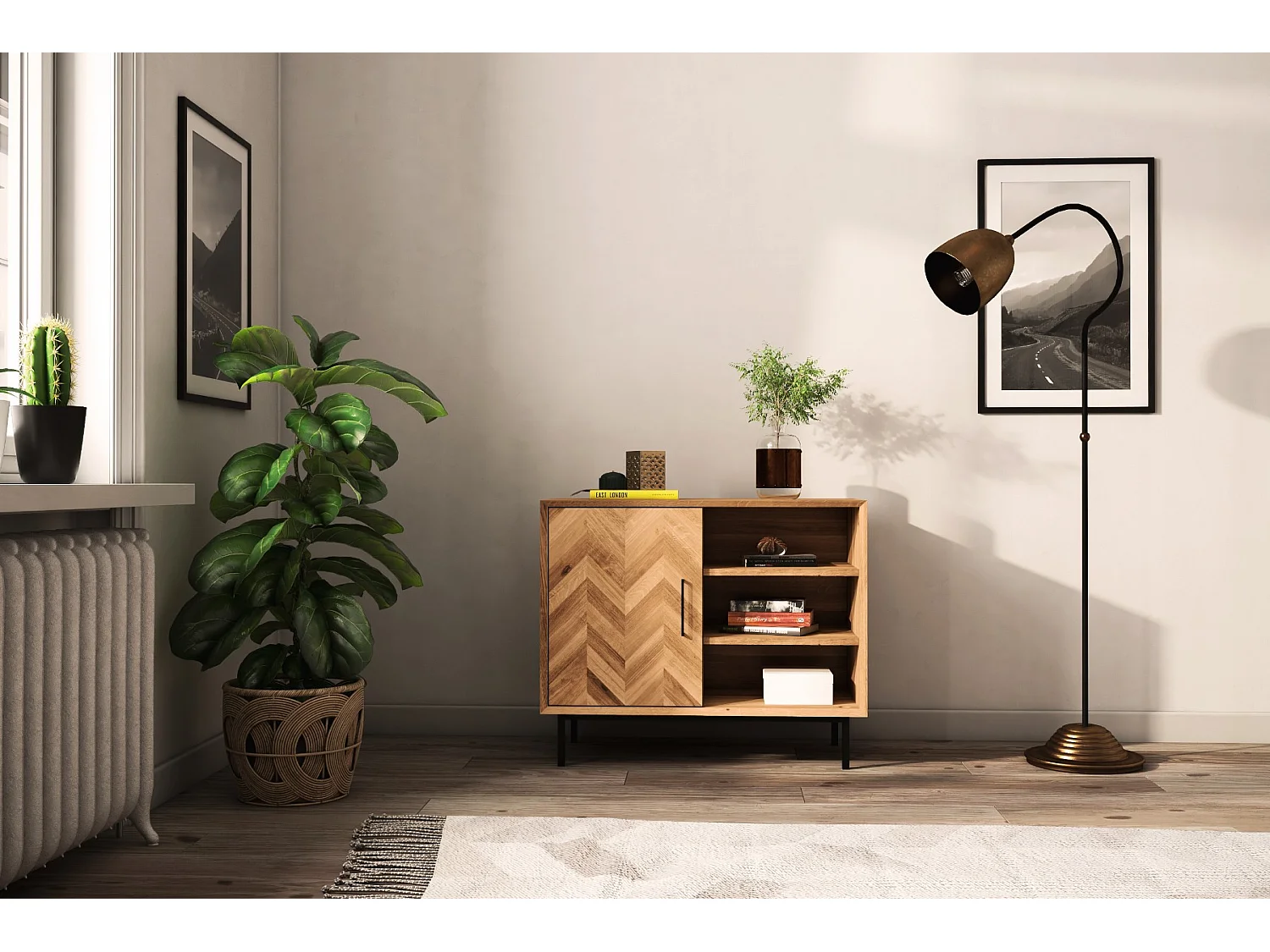 ABIES - Kommode 100% aus massivem Holz aus Wildeiche, naturgeölt