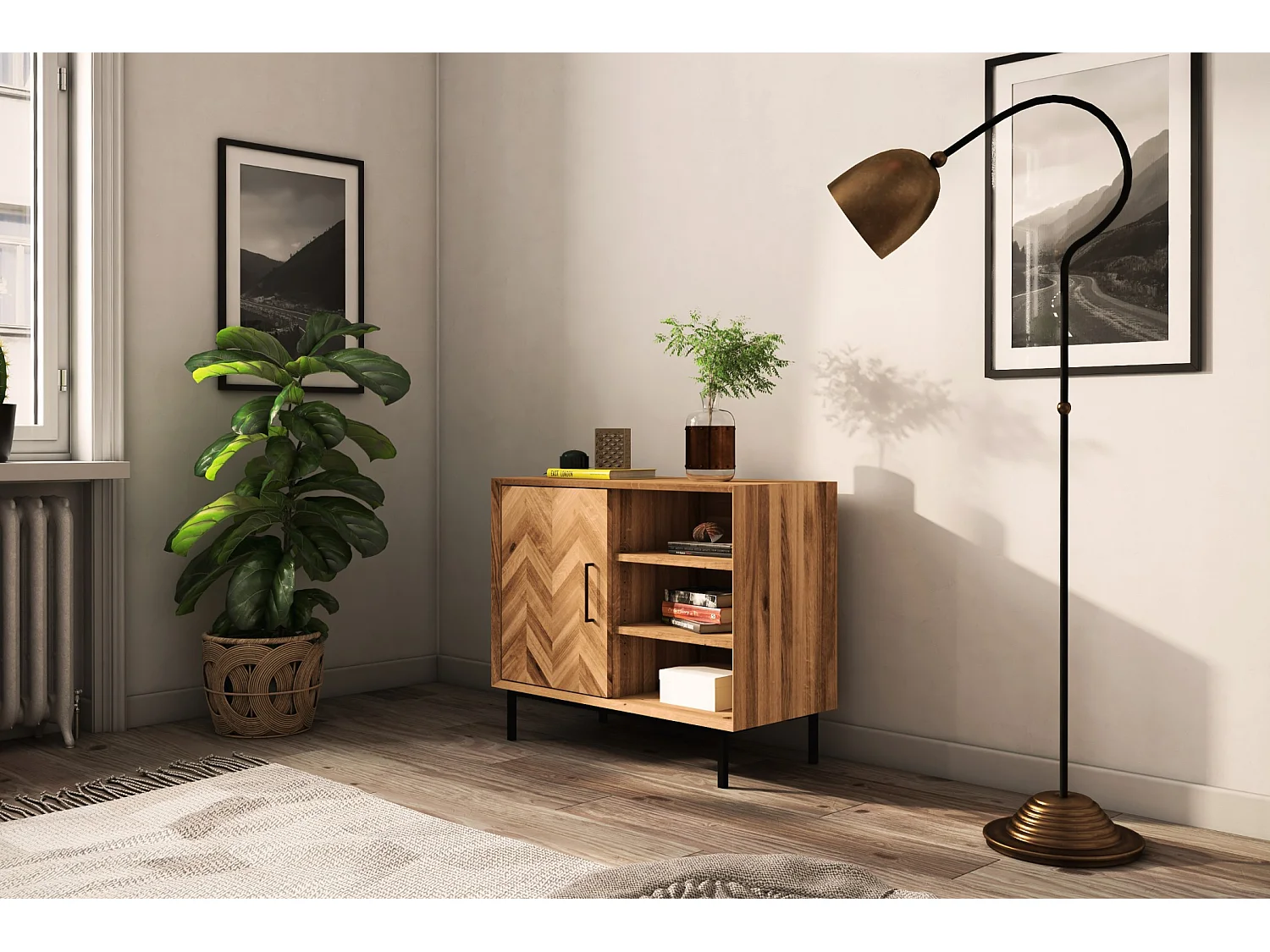 ABIES - Kommode 100% aus massivem Holz aus Wildeiche, naturgeölt