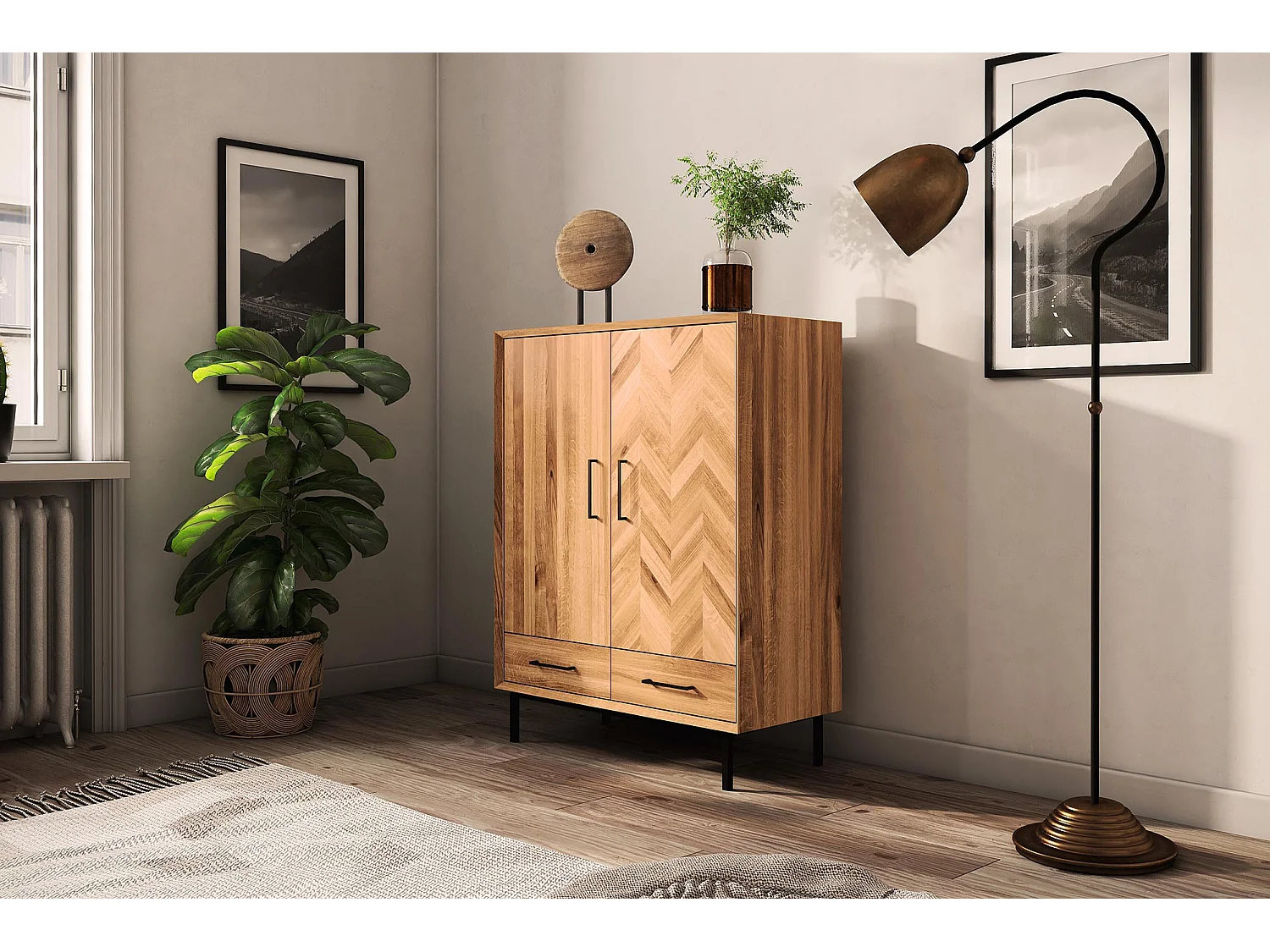 ABIES - Kommode 100% aus massivem Holz aus Wildeiche, naturgeölt