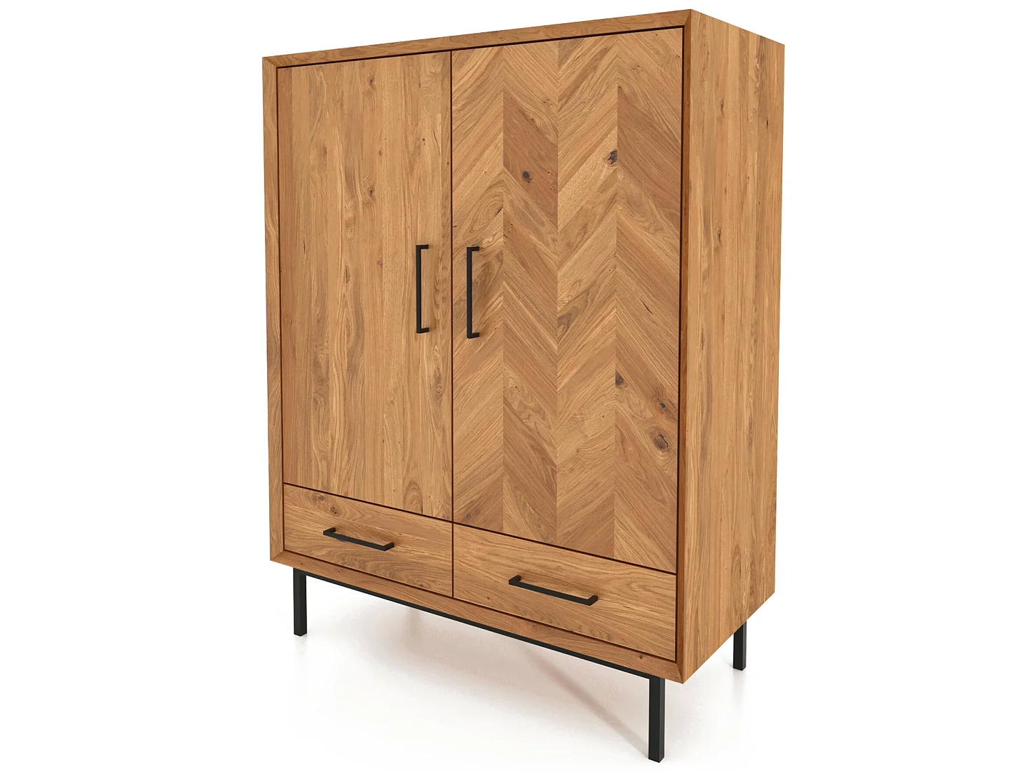 ABIES - Kommode 100% aus massivem Holz aus Wildeiche, naturgeölt