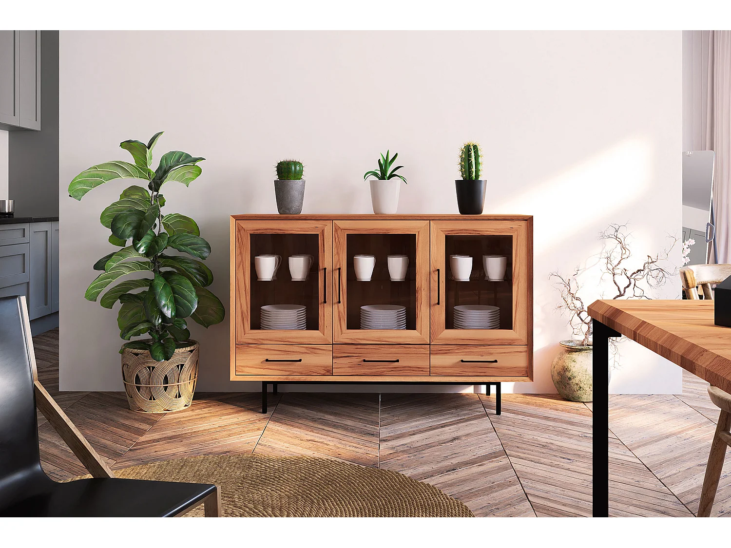 ABIES - Kommode 100% aus massivem Holz aus Kernbuche, naturgeölt