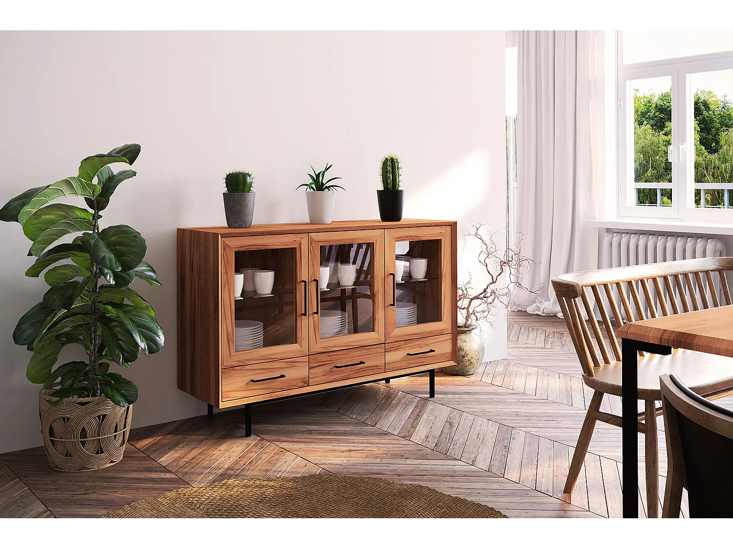 ABIES - Kommode 100% aus massivem Holz aus Kernbuche, naturgeölt