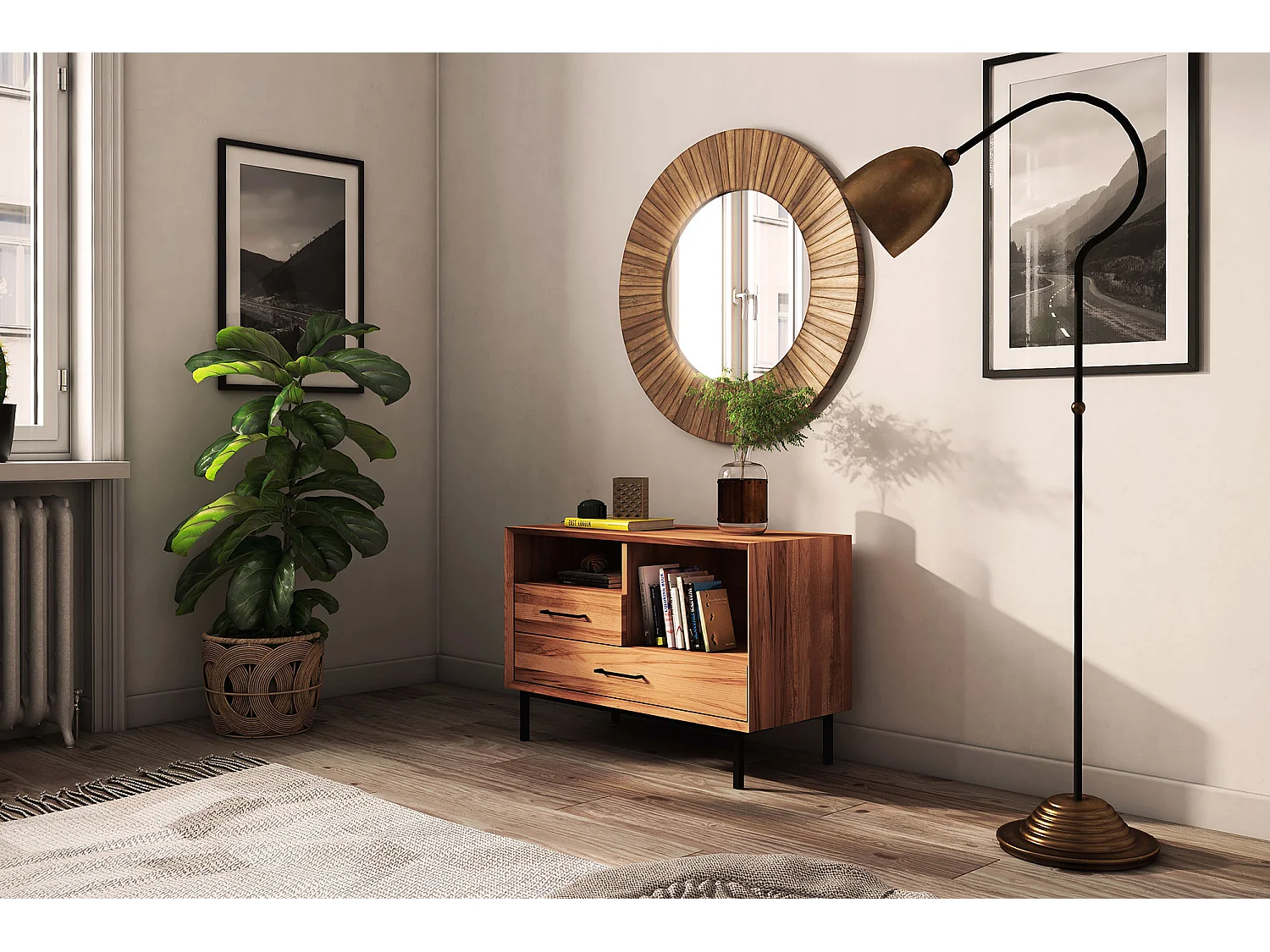 ABIES - Kommode 100% aus massivem Holz aus Kernbuche, naturgeölt