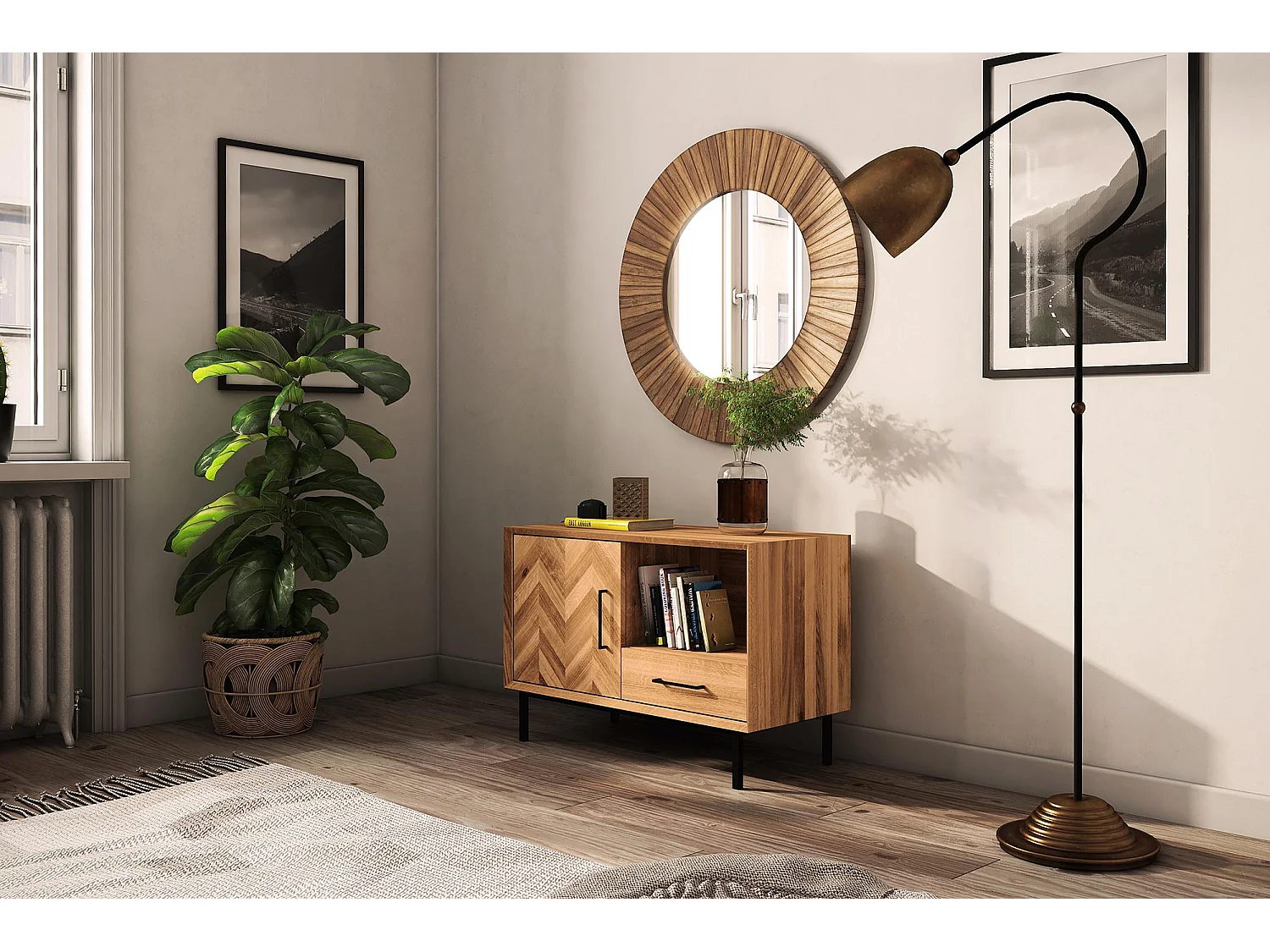 ABIES - Kommode 100% aus massivem Holz aus Wildeiche, naturgeölt