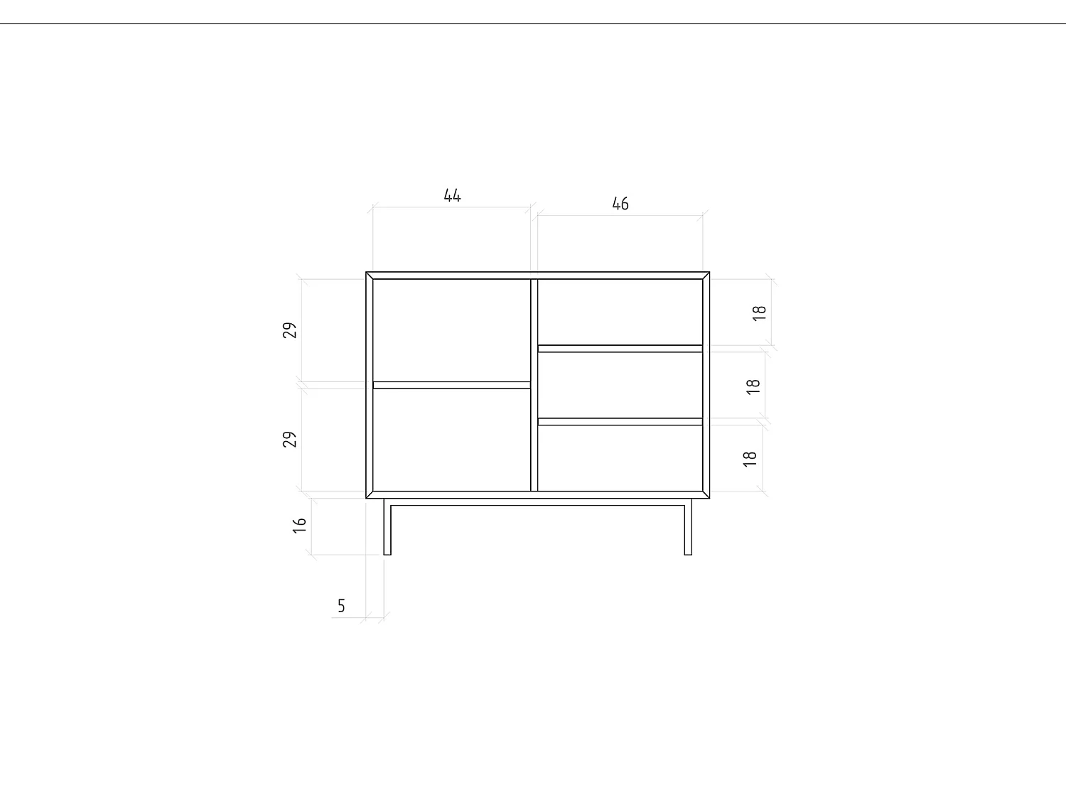 ABIES - Kommode 100% aus massivem Holz aus Kernbuche, naturgeölt