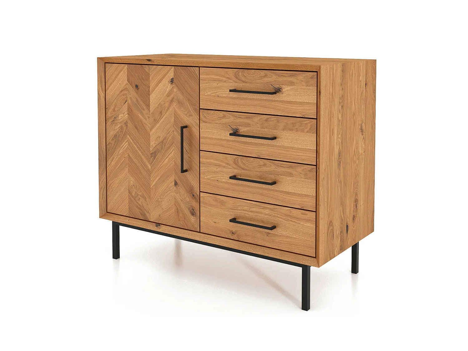 ABIES - Kommode 100% aus massivem Holz aus Wildeiche, naturgeölt