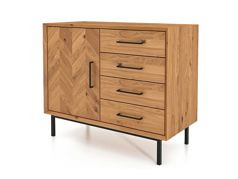 ABIES - Kommode 100% aus massivem Holz aus Wildeiche, naturgeölt