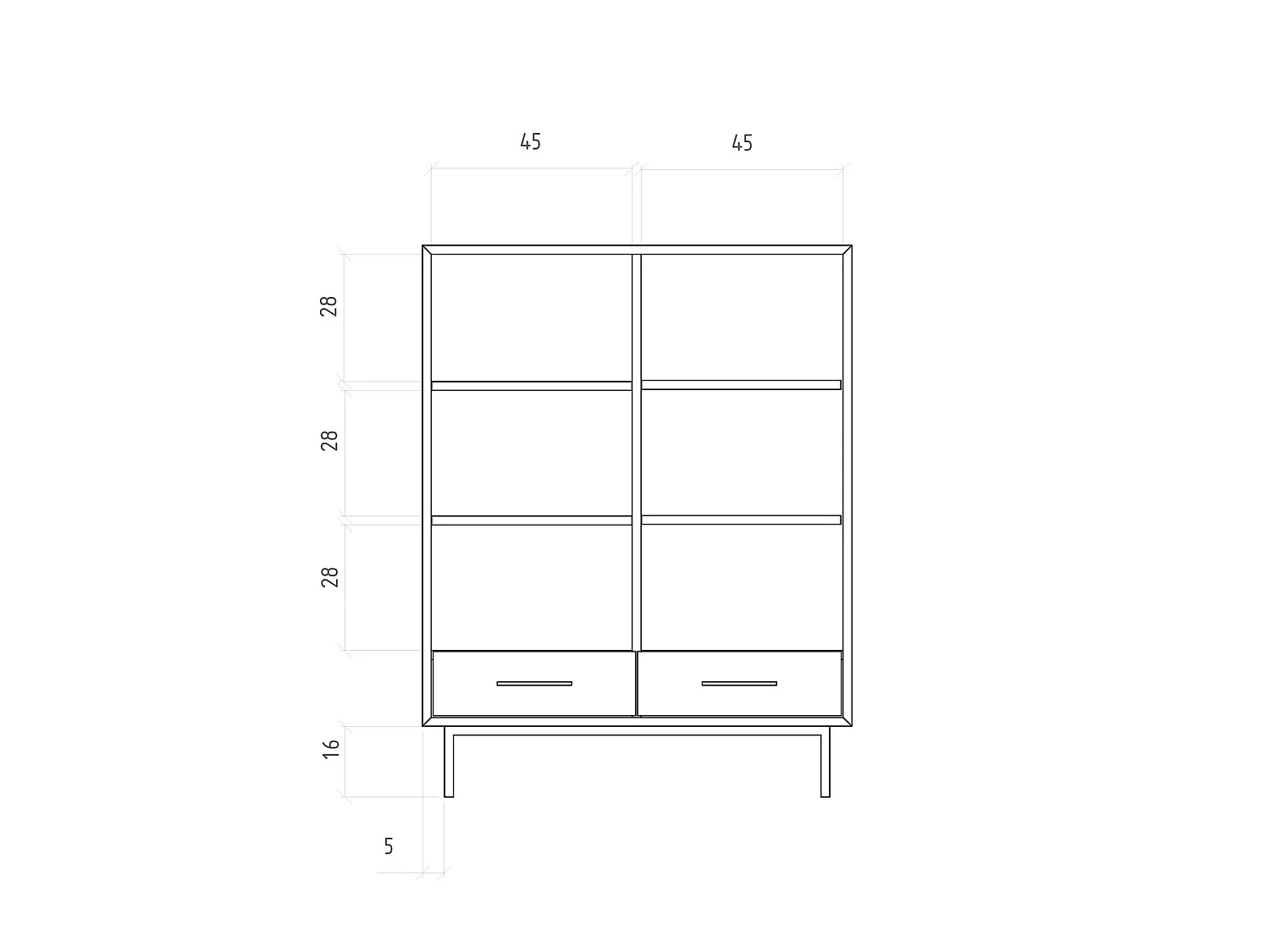 ABIES - Kommode 100% aus massivem Holz aus Wildeiche, naturgeölt