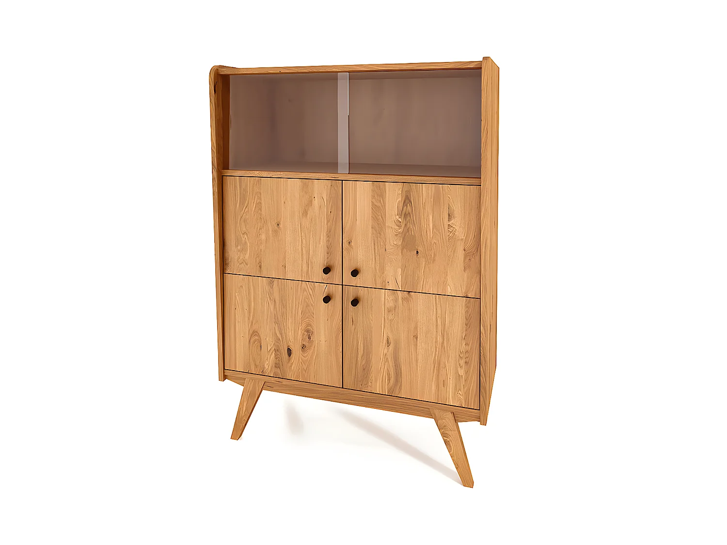 RETRO - Kommode 100% aus massivem Holz aus Wildeiche, naturgeölt