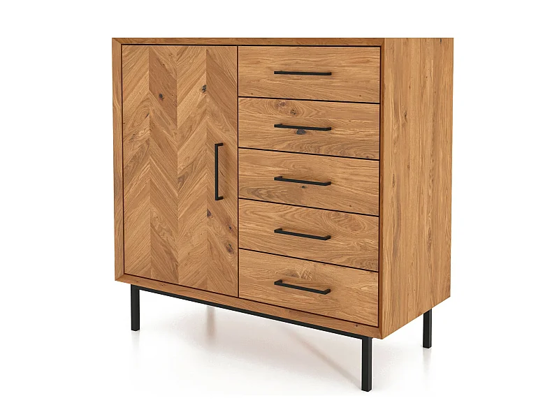 ABIES - Kommode 100% aus massivem Holz aus Wildeiche, naturgeölt