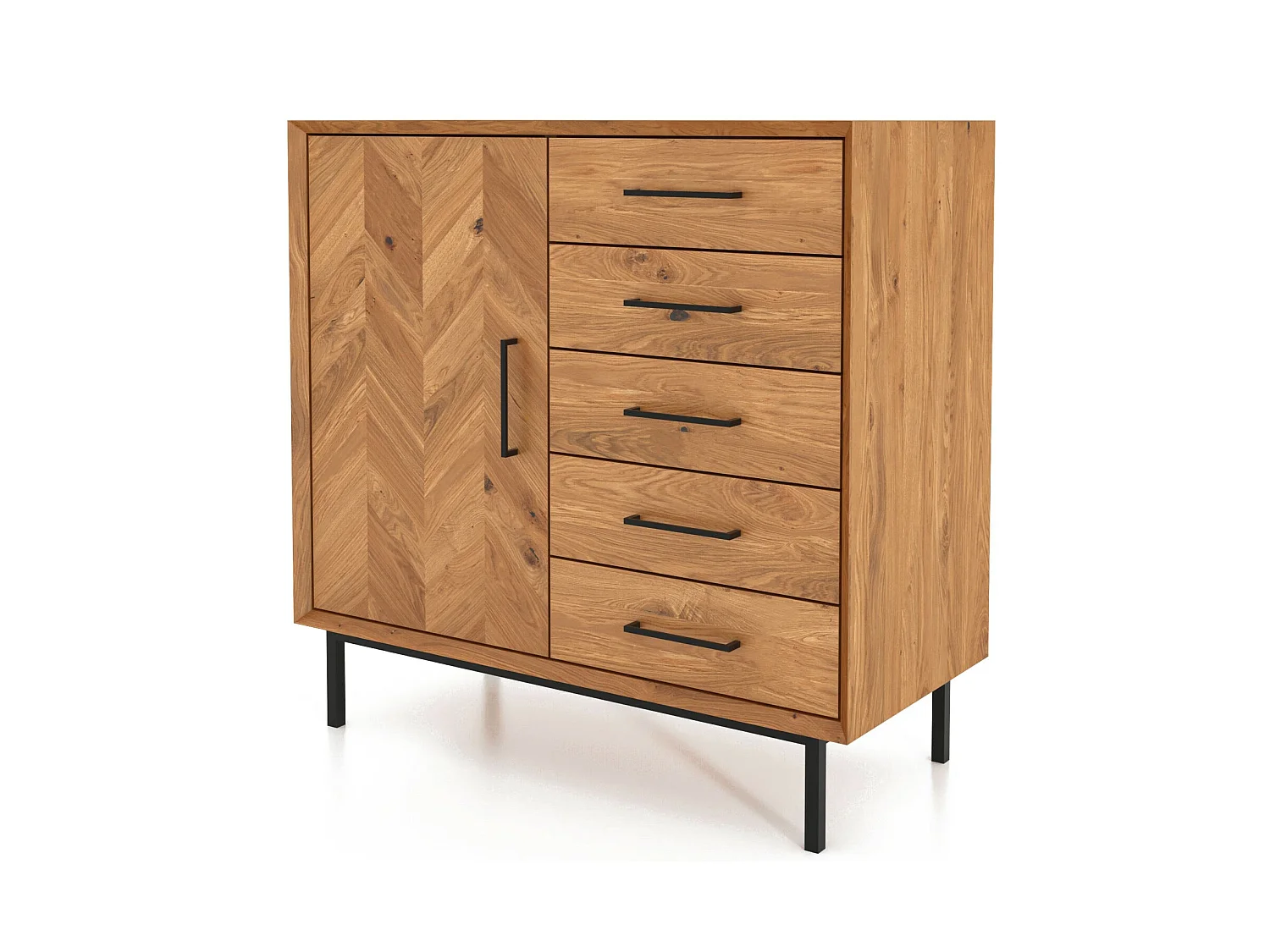 ABIES - Kommode 100% aus massivem Holz aus Wildeiche, naturgeölt