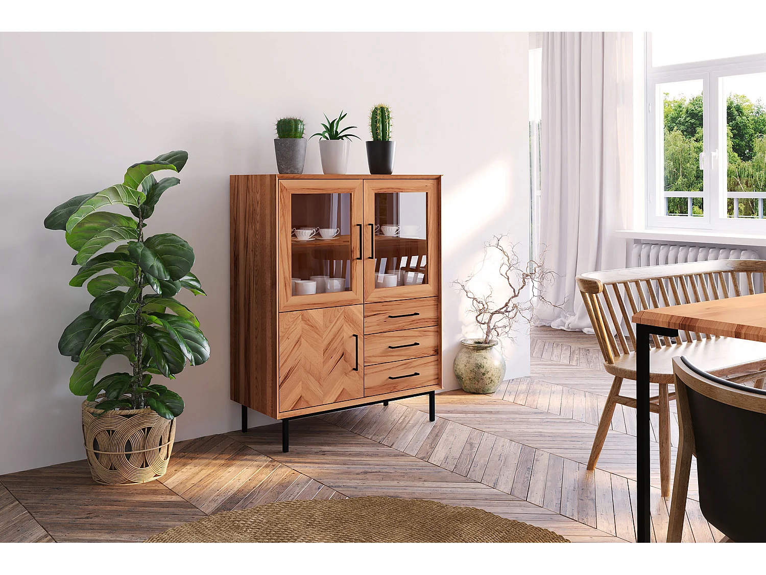 ABIES - Kommode 100% aus massivem Holz aus Kernbuche, naturgeölt