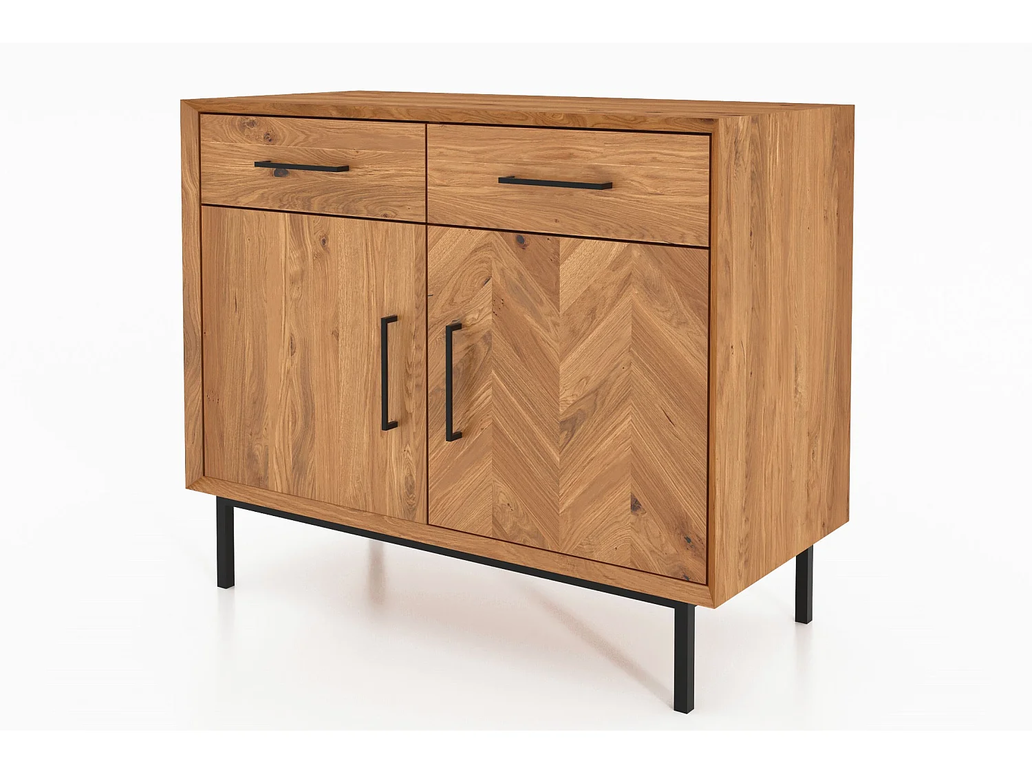 ABIES - Commode 100% en bois massif de chêne sauvage, huilé naturel