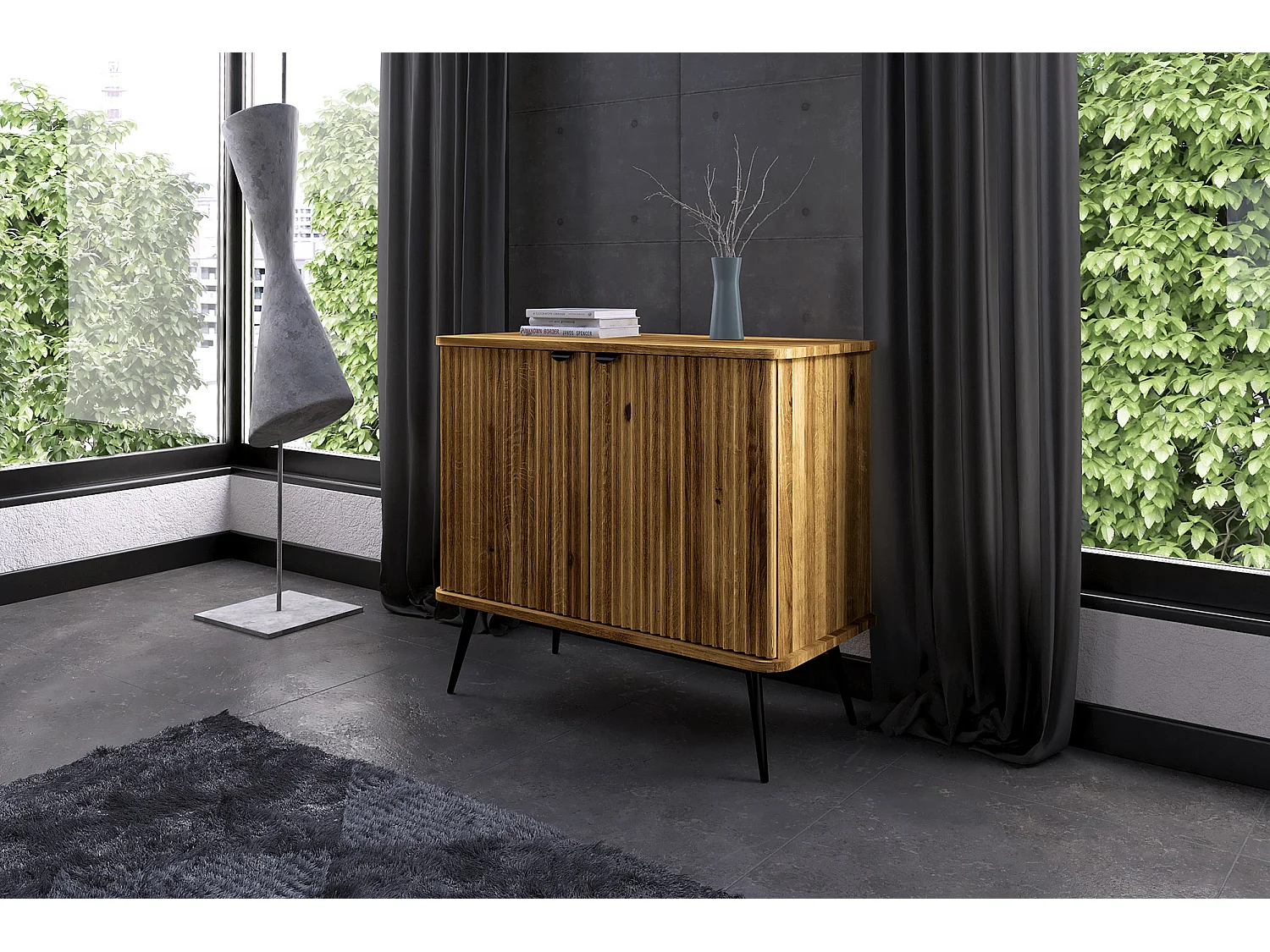 KULA - Kommode 100% aus massivem Holz aus Wildeiche, naturgeölt