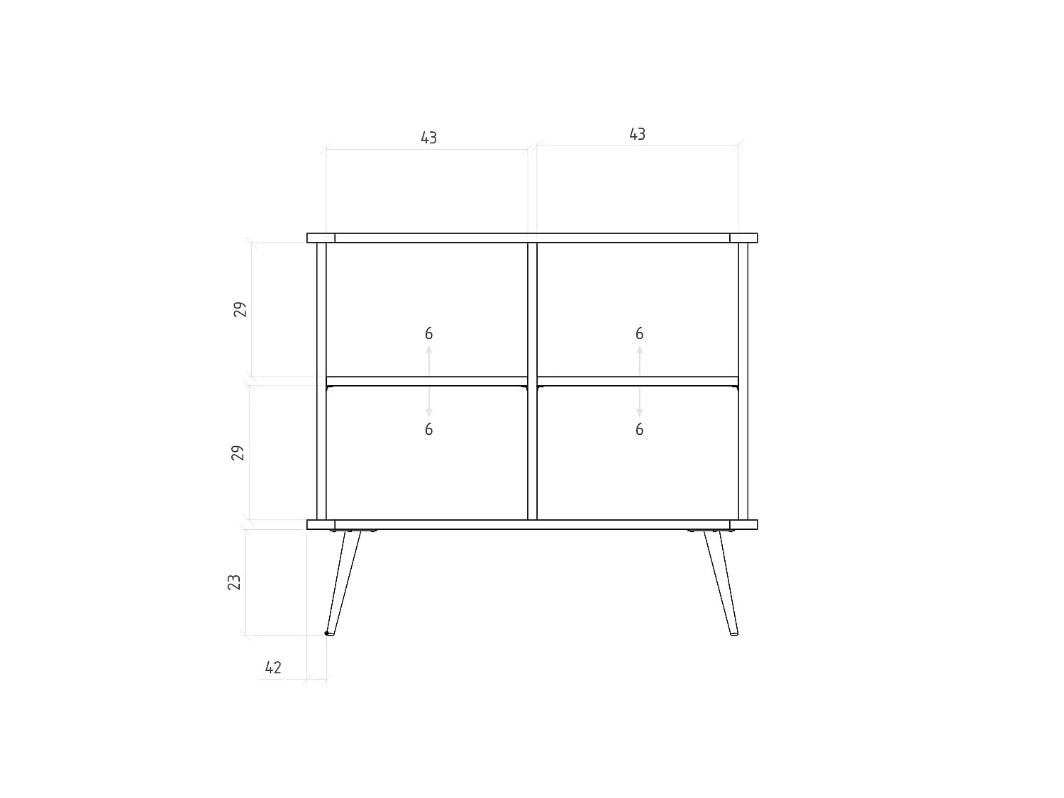KULA - Kommode 100% aus massivem Holz aus Wildeiche, naturgeölt