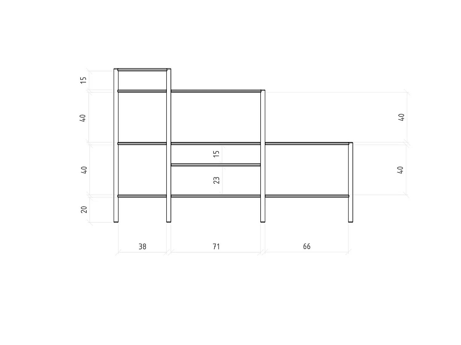 POLA - Regall aus massivem Holz aus Kernbuche, naturgeölt