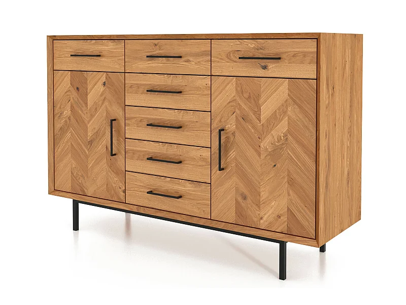 ABIES - Kommode 100% aus massivem Holz aus Wildeiche, naturgeölt