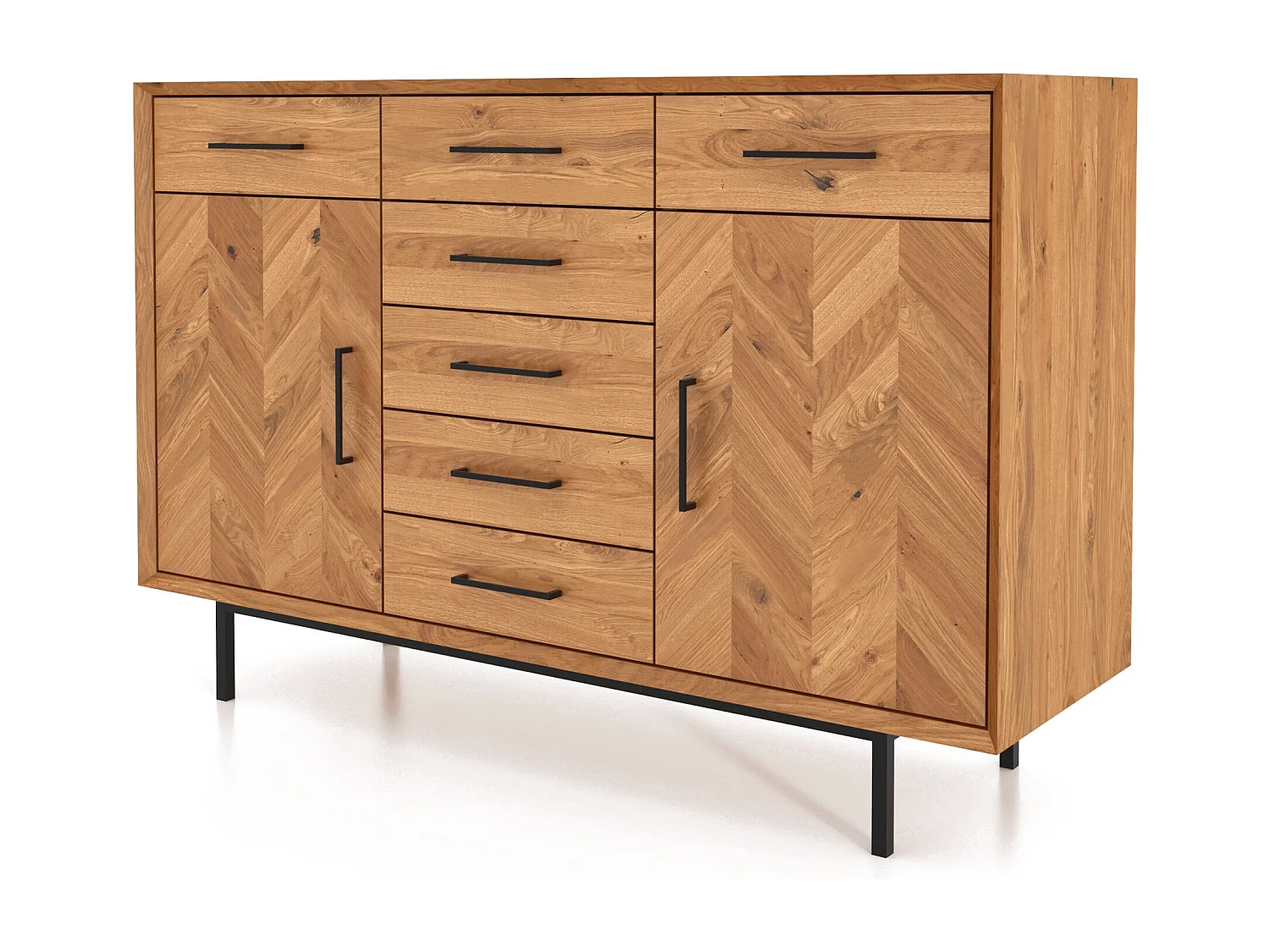 ABIES - Kommode 100% aus massivem Holz aus Wildeiche, naturgeölt