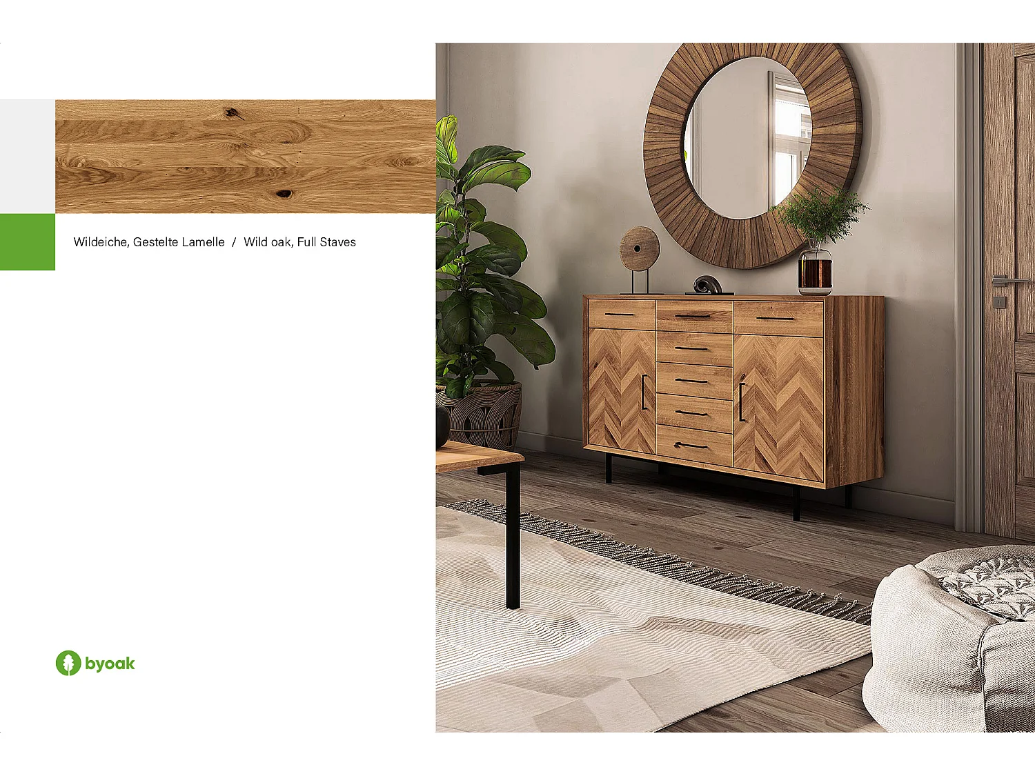 ABIES - Kommode 100% aus massivem Holz aus Wildeiche, naturgeölt