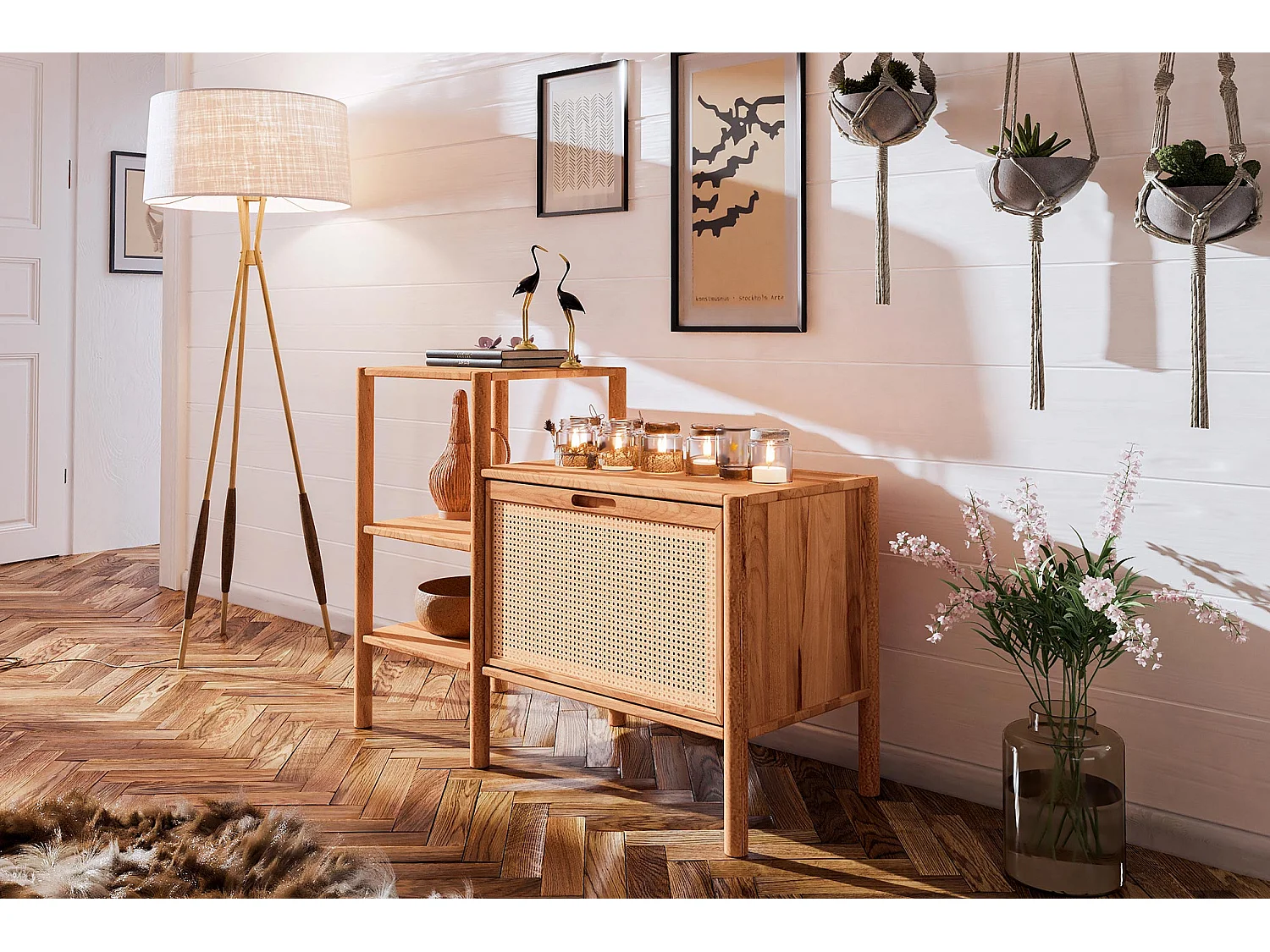 POLA - Regall aus massivem Holz aus Kernbuche, naturgeölt