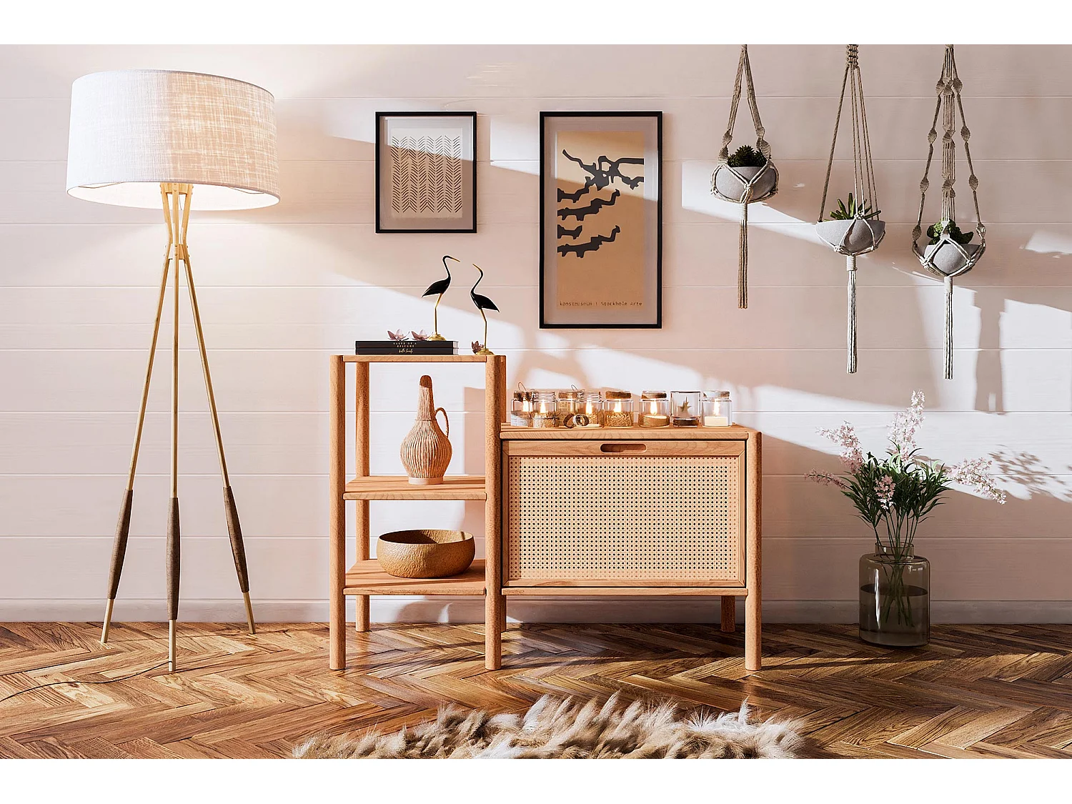 POLA - Regall aus massivem Holz aus Kernbuche, naturgeölt