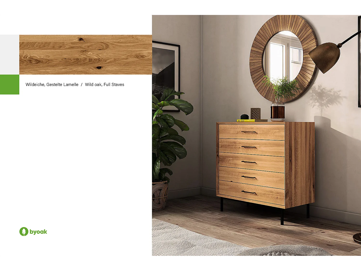 ABIES - Kommode 100% aus massivem Holz aus Wildeiche, naturgeölt
