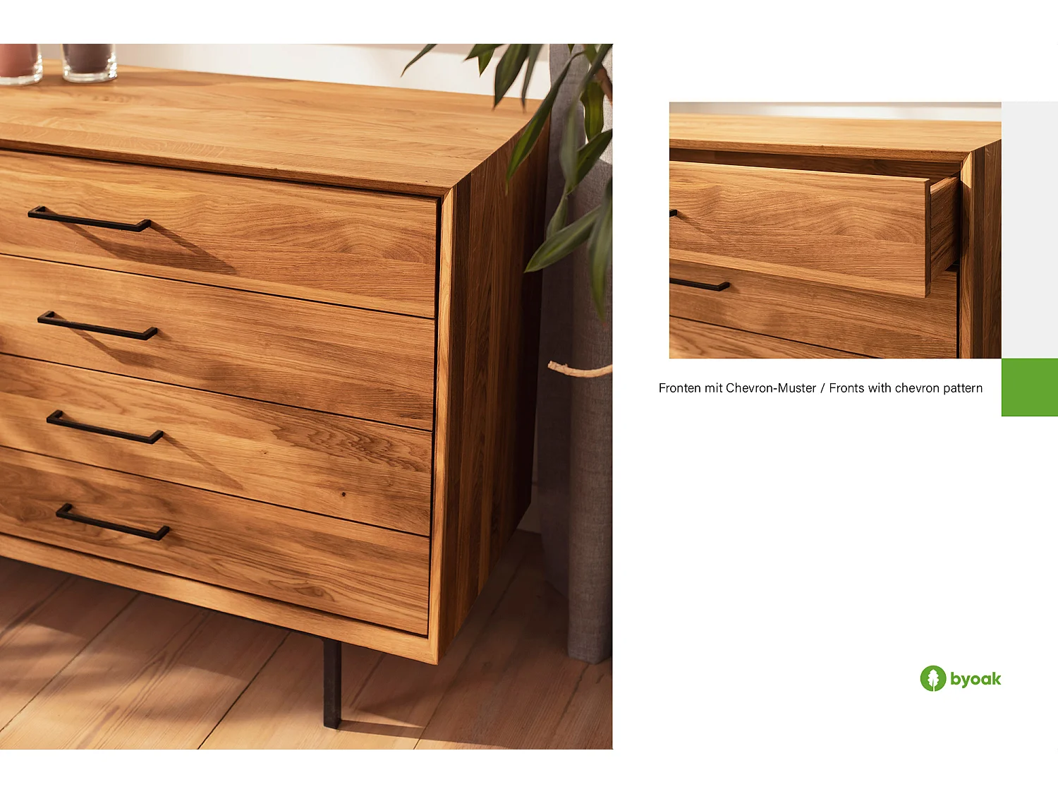 ABIES - Kommode 100% aus massivem Holz aus Wildeiche, naturgeölt
