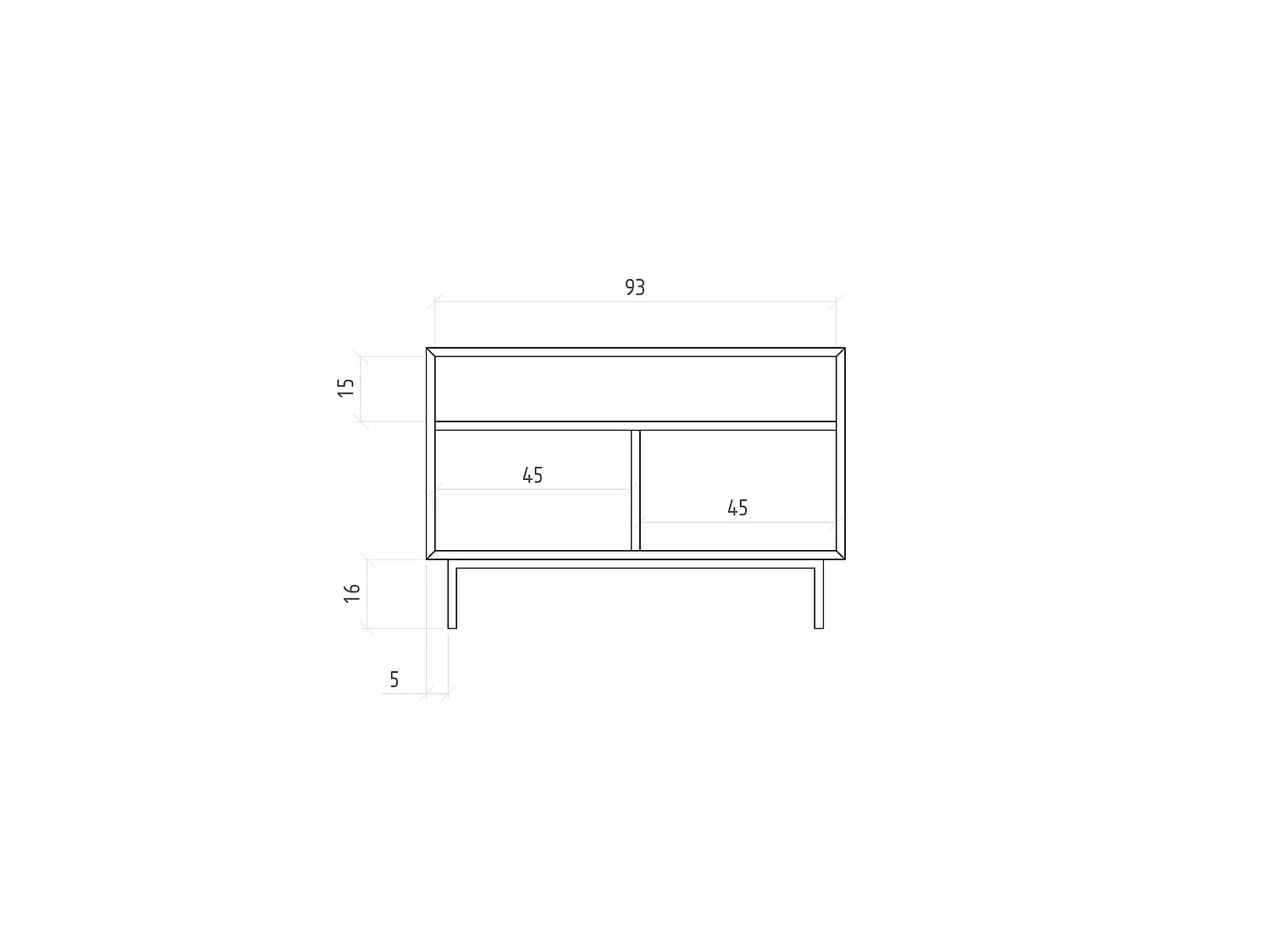 ABIES - Kommode 100% aus massivem Holz aus Wildeiche, naturgeölt