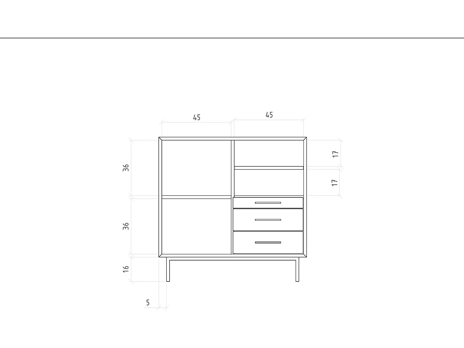 ABIES - Kommode 100% aus massivem Holz aus Wildeiche, naturgeölt