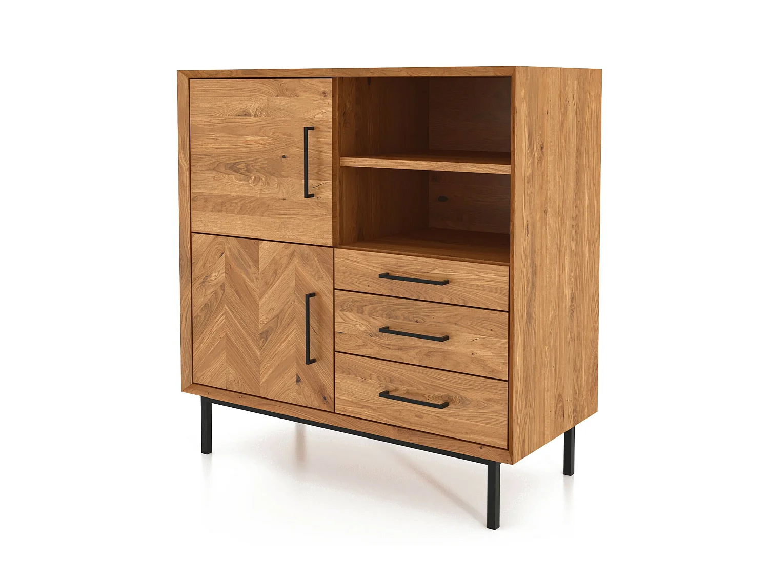 ABIES - Kommode 100% aus massivem Holz aus Wildeiche, naturgeölt