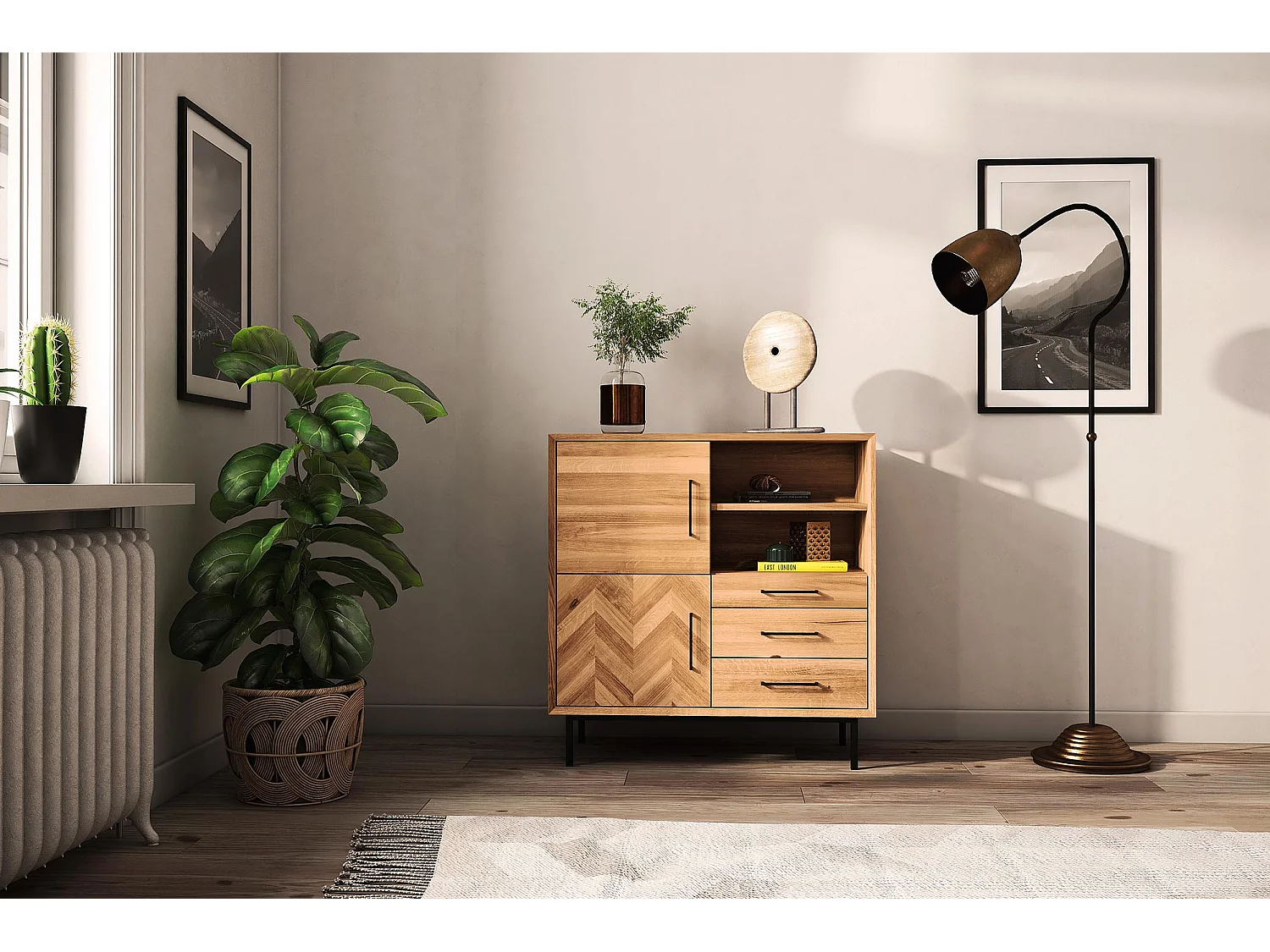 ABIES - Kommode 100% aus massivem Holz aus Wildeiche, naturgeölt