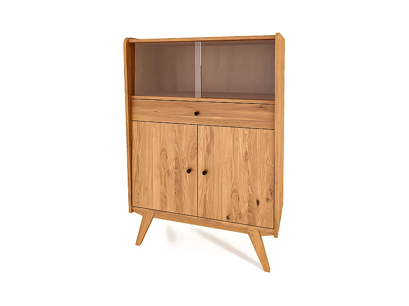 RETRO - Kommode 100% aus massivem Holz aus Wildeiche, naturgeölt