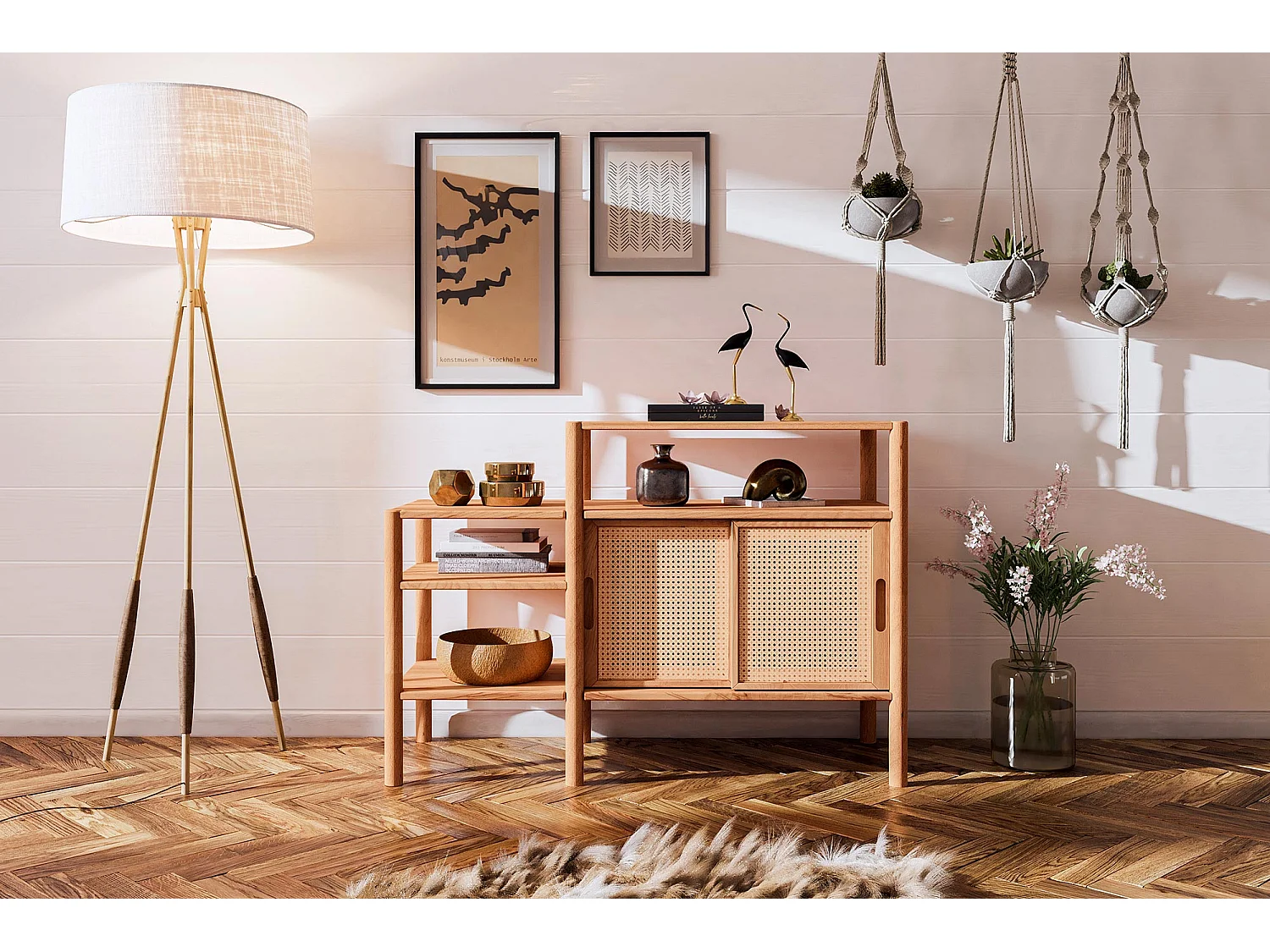 POLA - étagère en bois massif de cœur de hêtre, huilé naturel