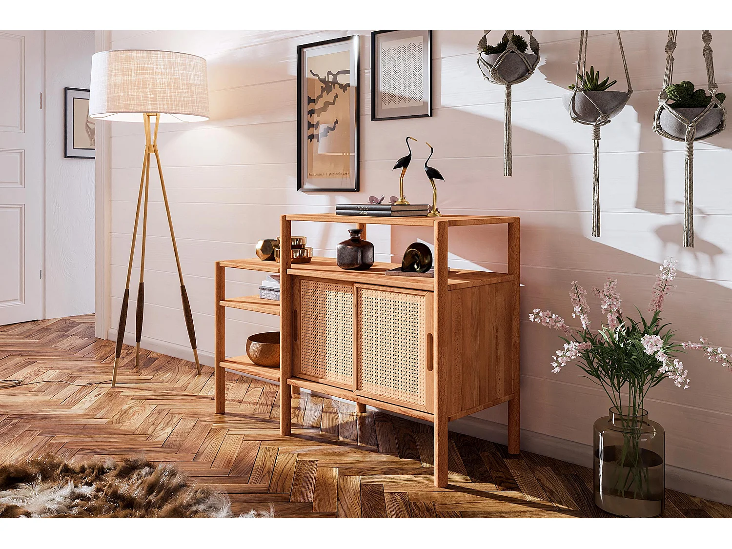 POLA - étagère en bois massif de cœur de hêtre, huilé naturel