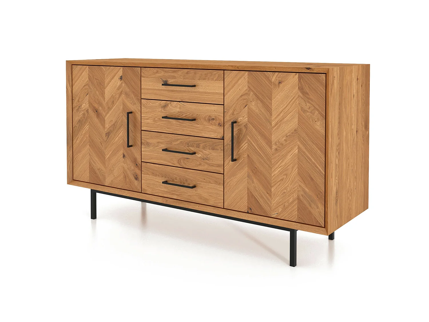 ABIES - Kommode 100% aus massivem Holz aus Wildeiche, naturgeölt
