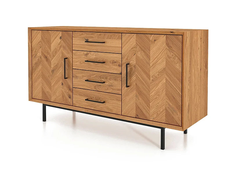 ABIES - Kommode 100% aus massivem Holz aus Wildeiche, naturgeölt