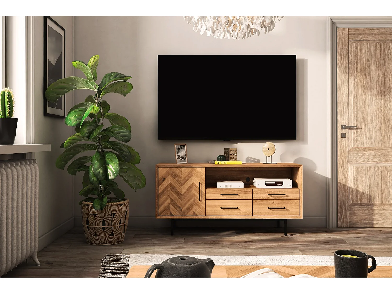 ABIES - Kommode 100% aus massivem Holz aus Wildeiche, naturgeölt