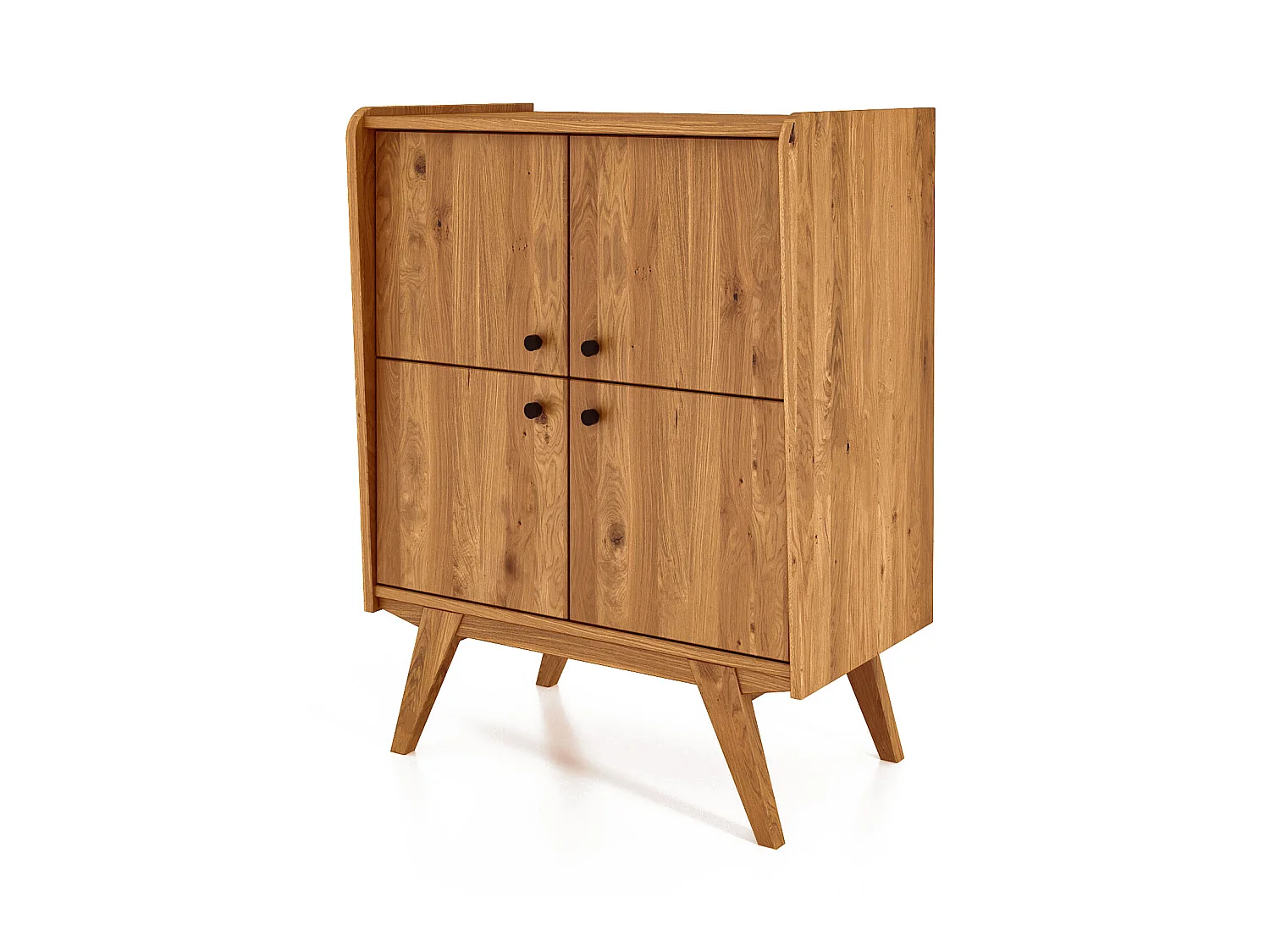 RETRO - Kommode 100% aus massivem Holz aus Wildeiche, naturgeölt