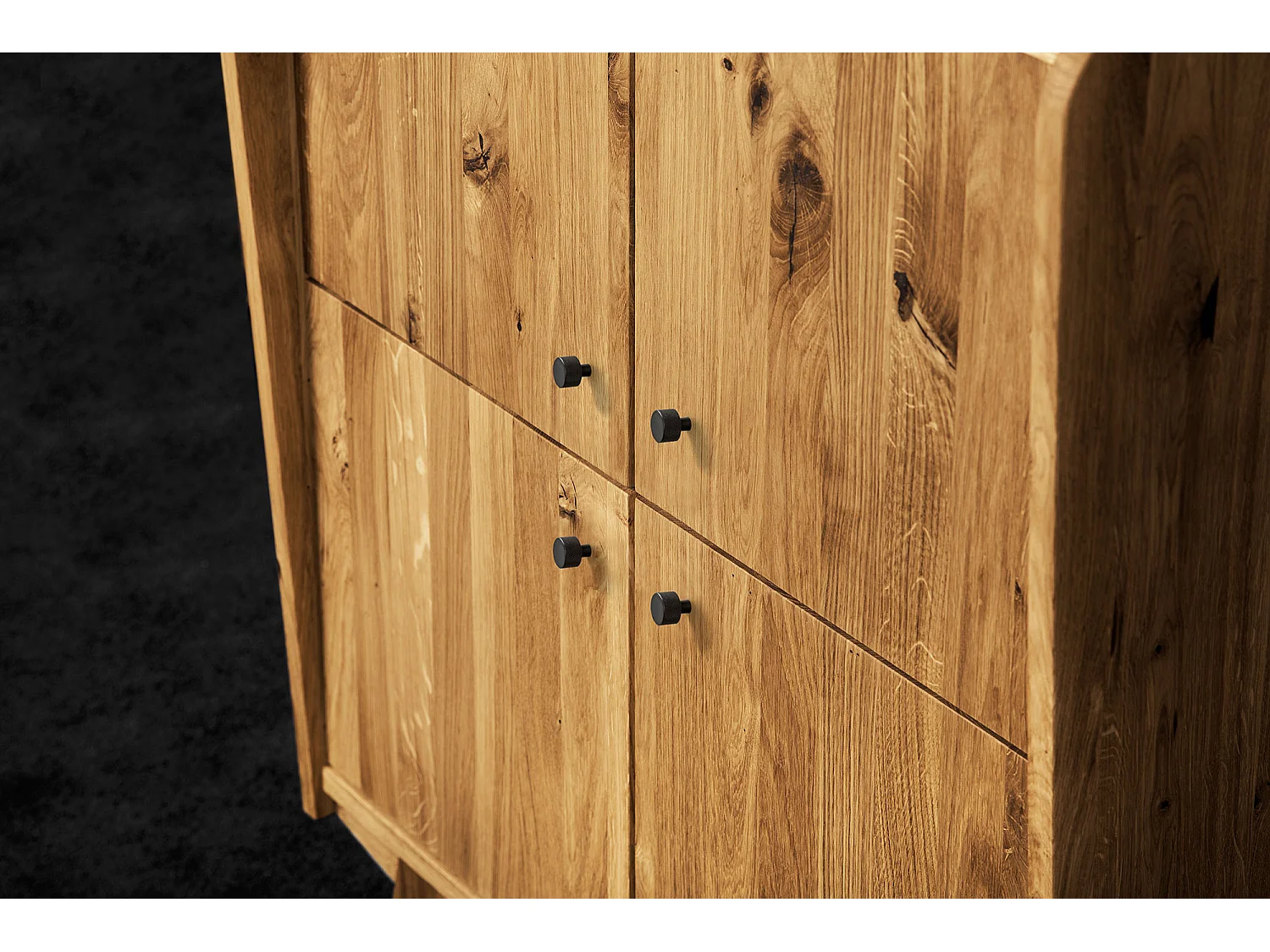 RETRO - Kommode 100% aus massivem Holz aus Wildeiche, naturgeölt