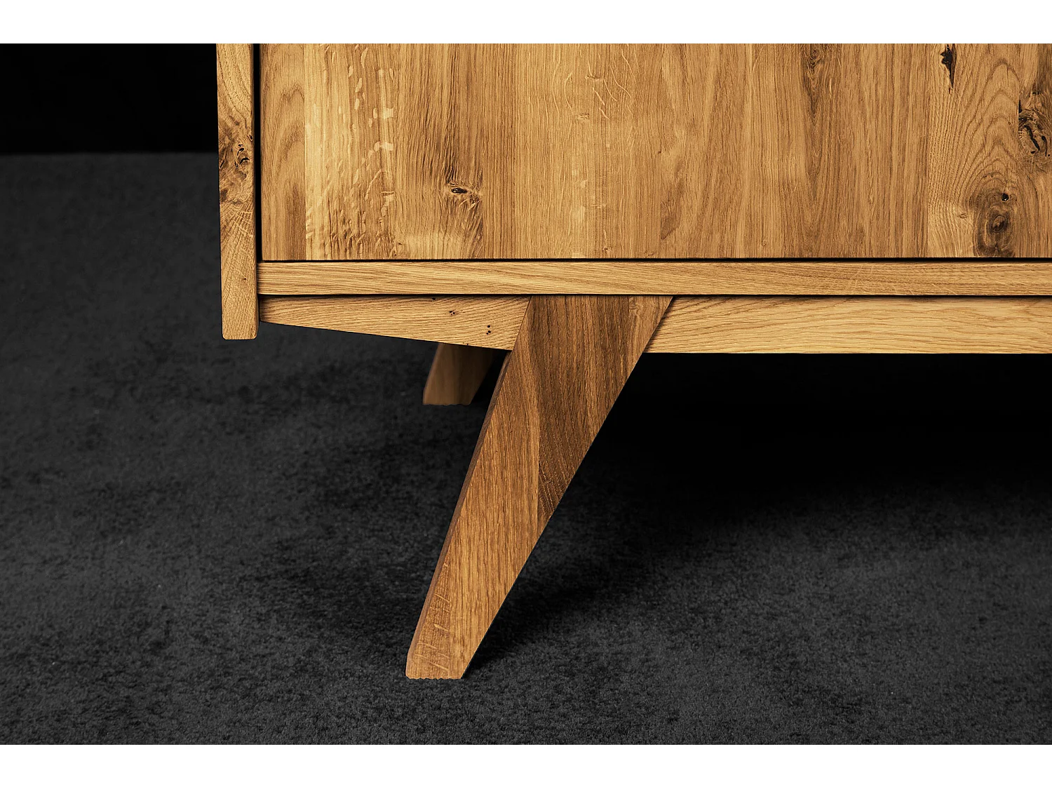 RETRO - Kommode 100% aus massivem Holz aus Wildeiche, naturgeölt