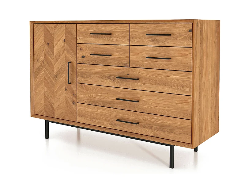 ABIES - Kommode 100% aus massivem Holz aus Wildeiche, naturgeölt